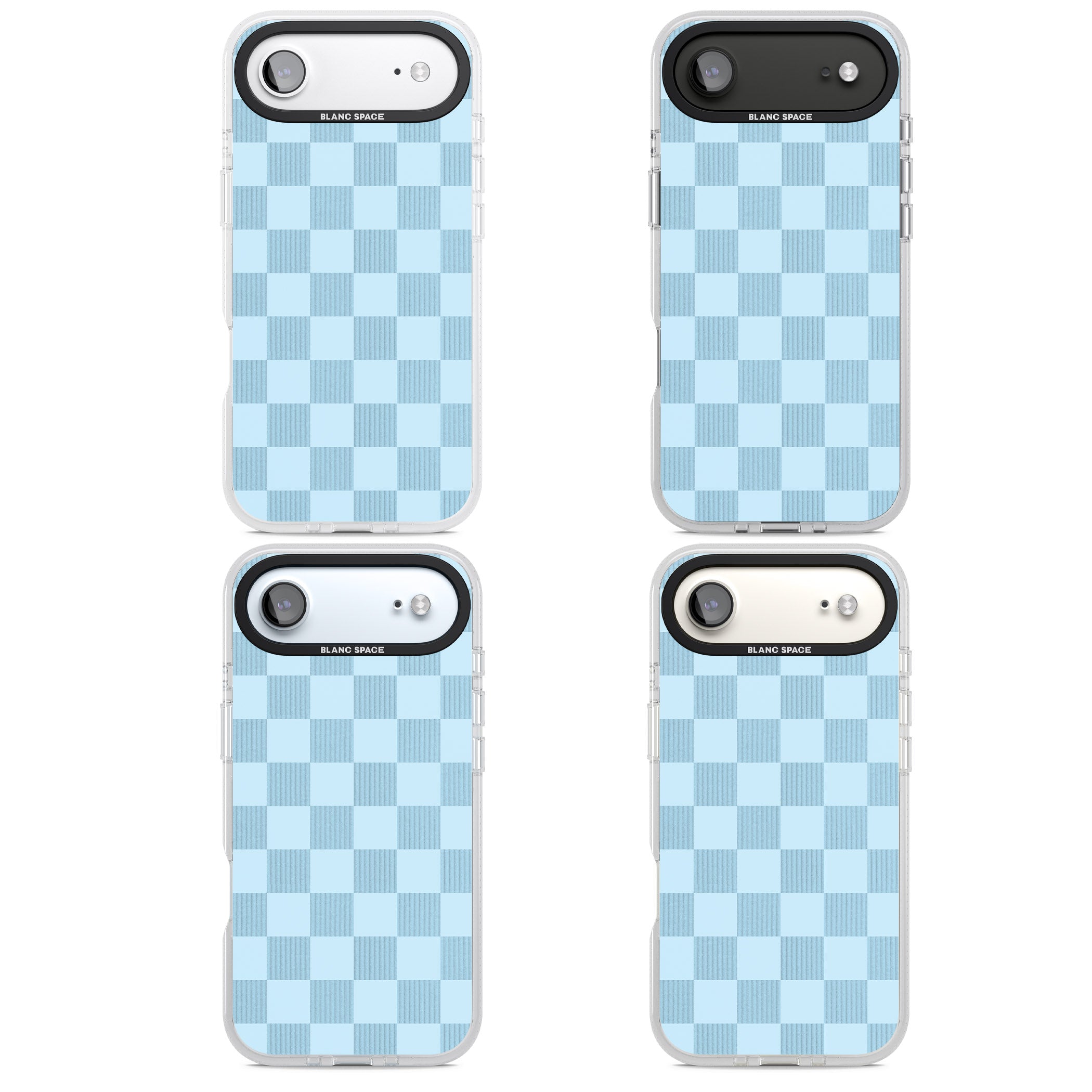 Skyblue Checkered iPhone 17 Air Impact Air Clear Phone Case APT Impact Protection