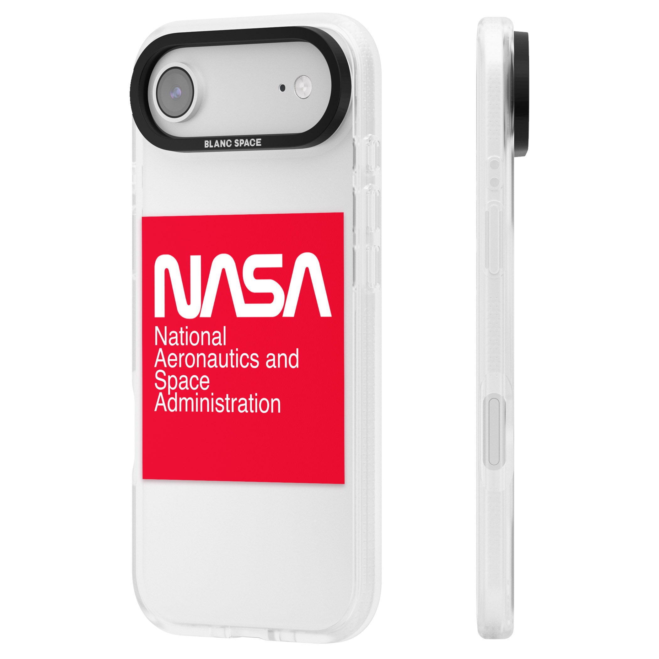 Nasa The Worm Box iPhone 17 Air Impact Air Clear Phone Case Side Profile