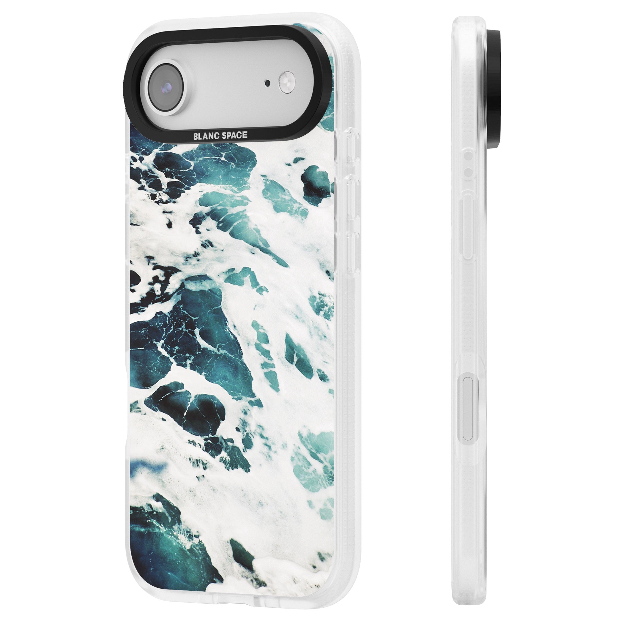 Ocean Surge iPhone 17 Air Impact Air Clear Phone Case Side Profile