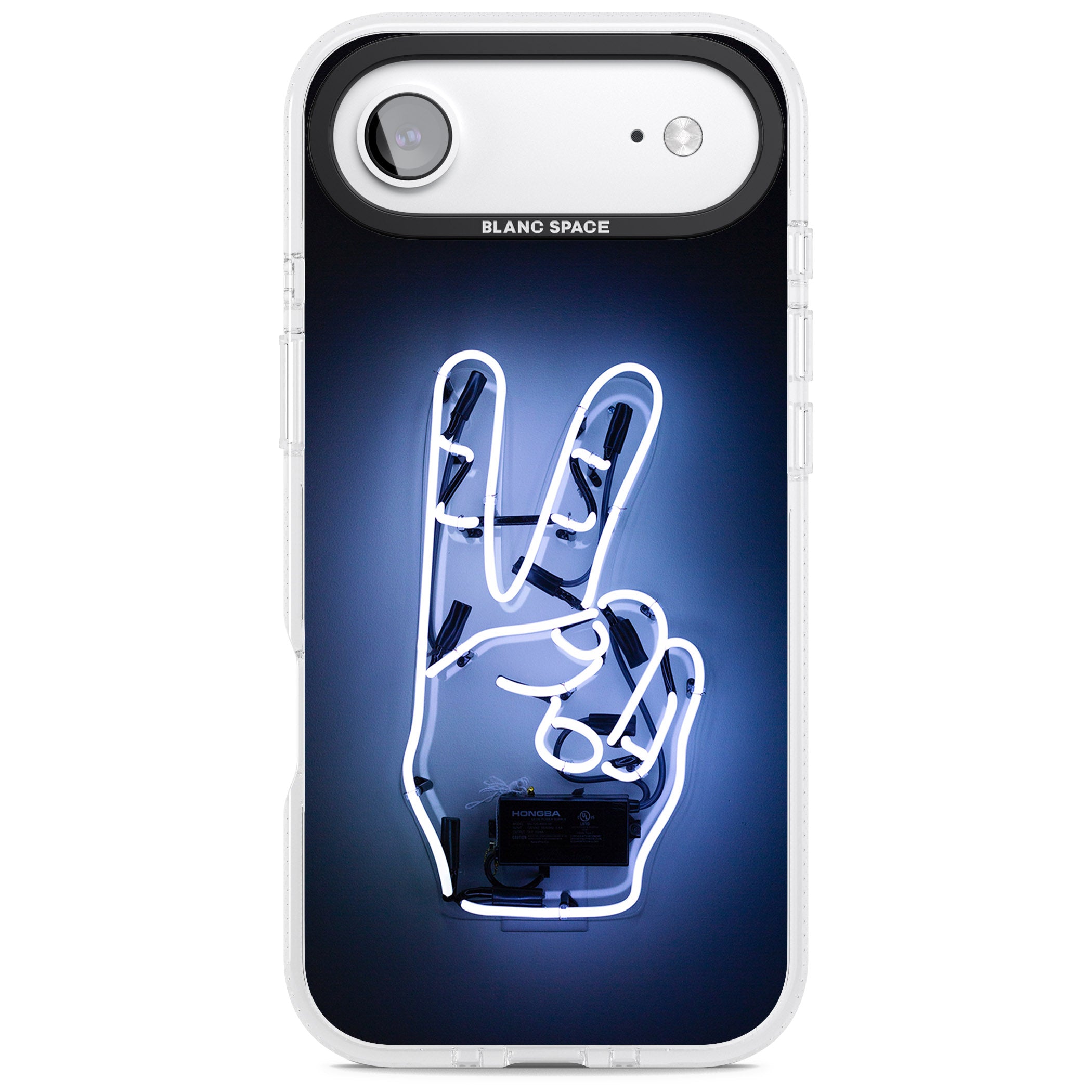 Neon Peace Sign iPhone 17 Air Impact Air Clear Phone Case