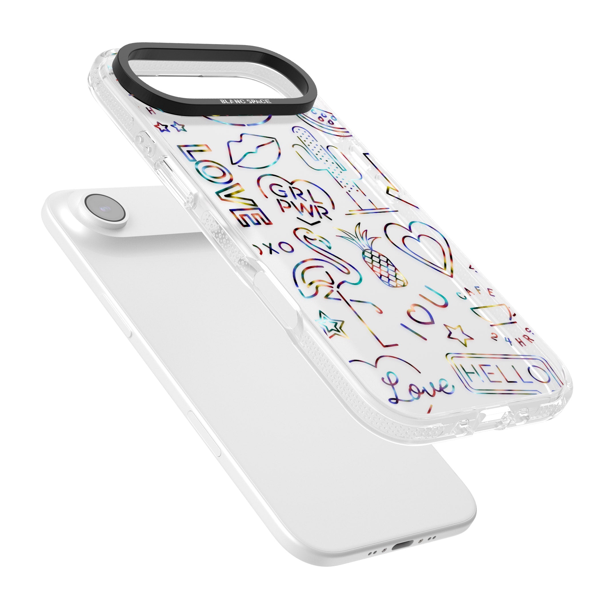 Funky Nebula Neon Sign iPhone 17 Air Impact Air Clear Phone Case Colours