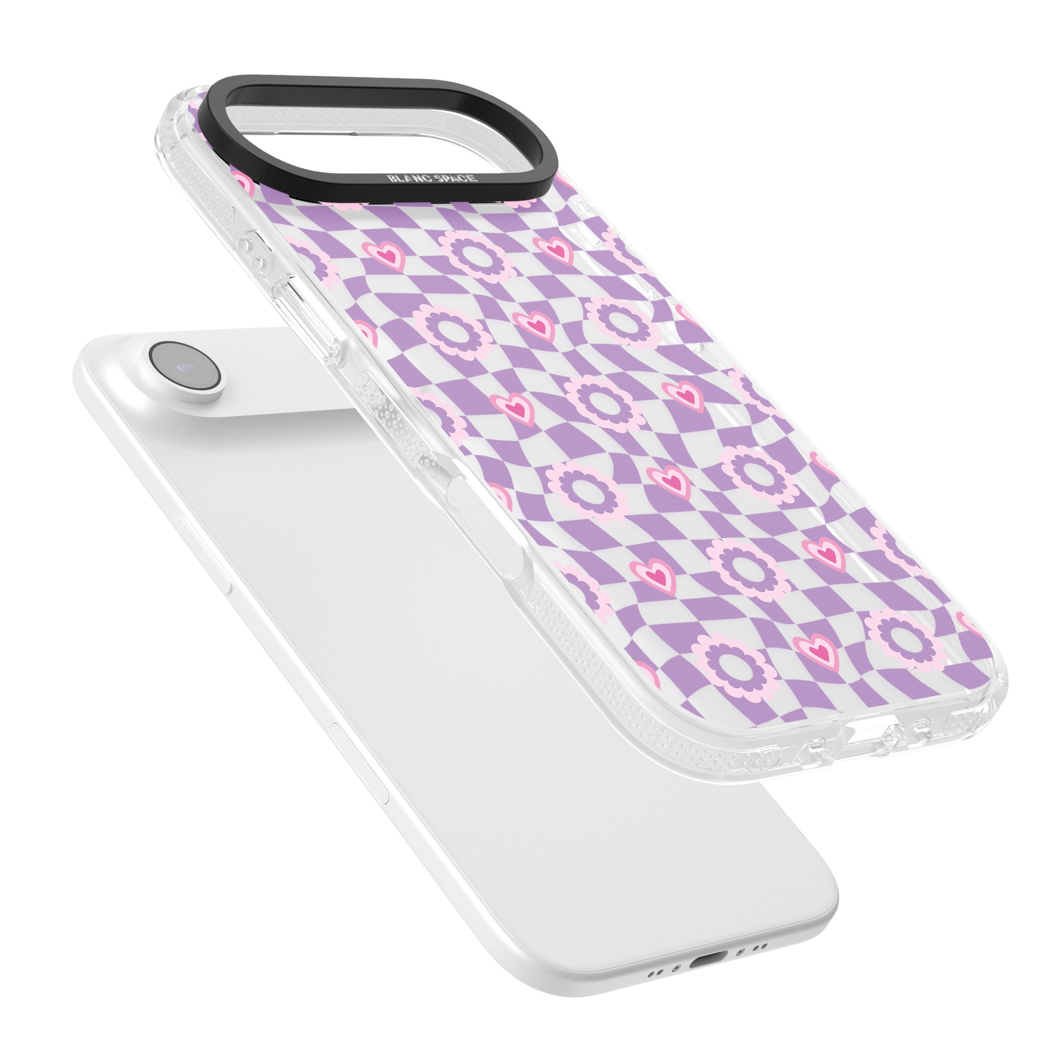Checkered Love Pattern iPhone 17 Air Impact Air Clear Phone Case Colours