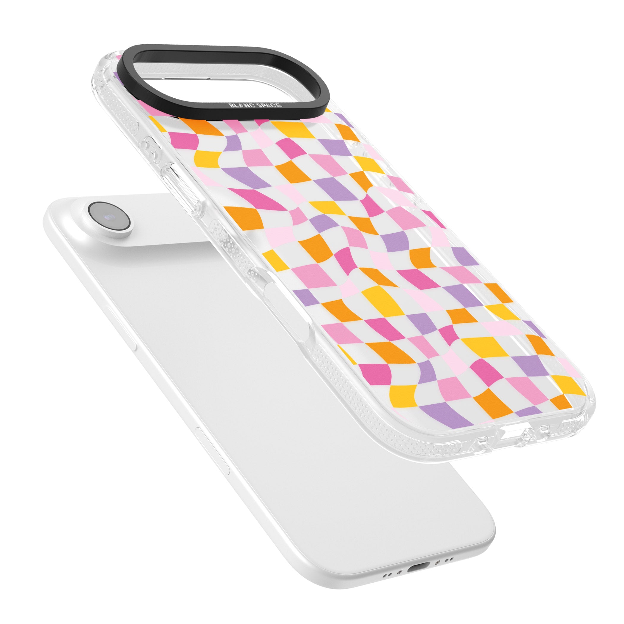 Wonky Squares Pattern iPhone 17 Air Impact Air Clear Phone Case Colours