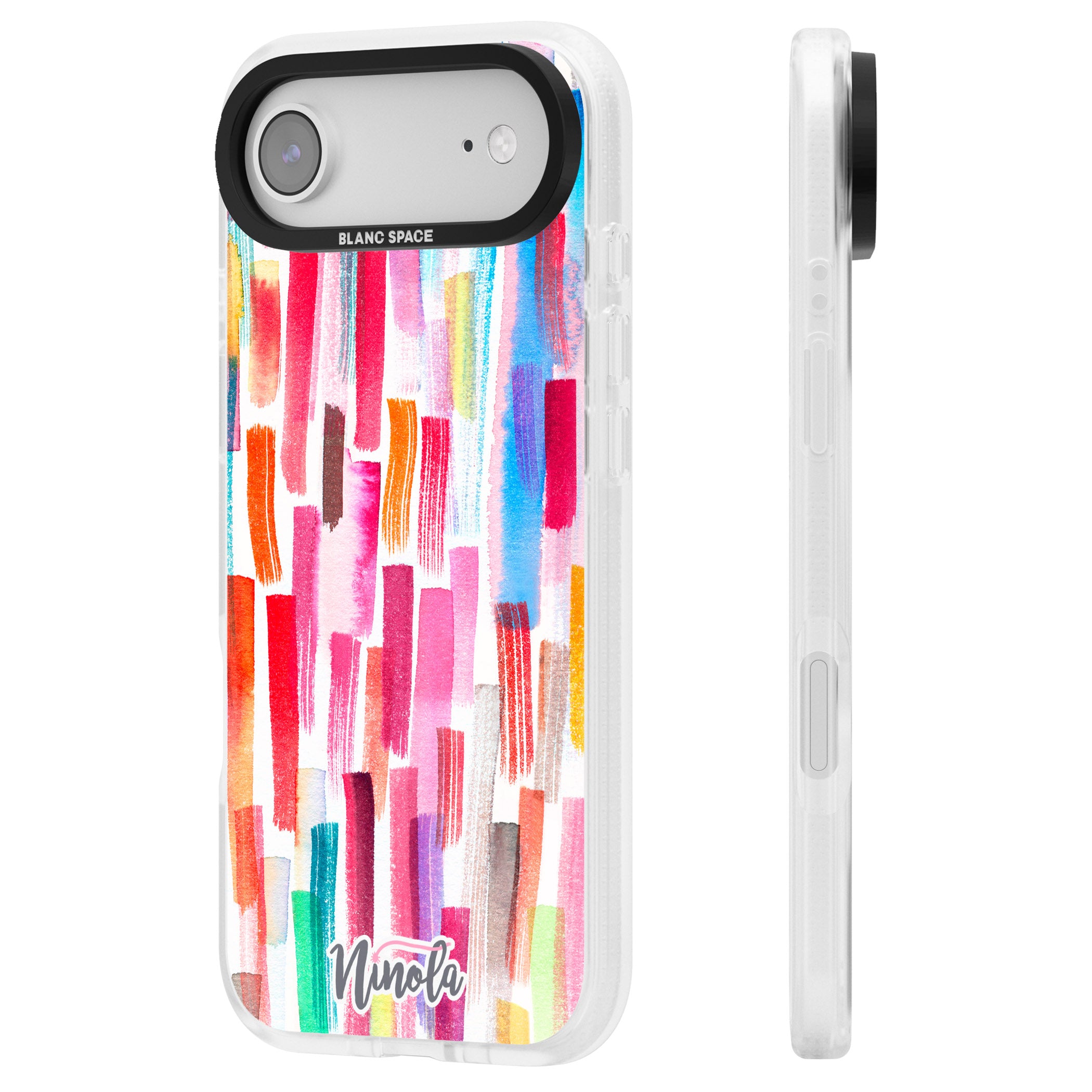 Colorful Brushstrokes iPhone 17 Air Impact Air Clear Phone Case Side Profile