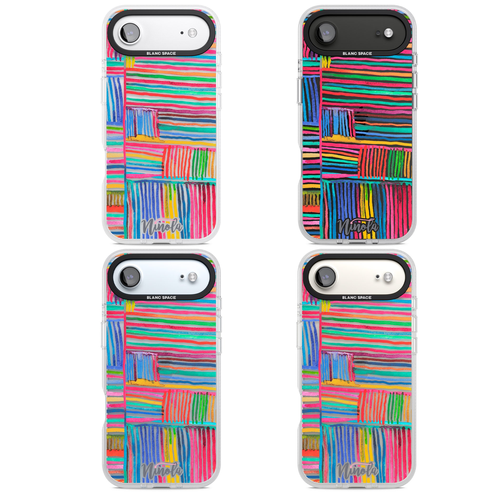 Vibrant Watercolor Lines iPhone 17 Air Impact Air Clear Phone Case APT Impact Protection
