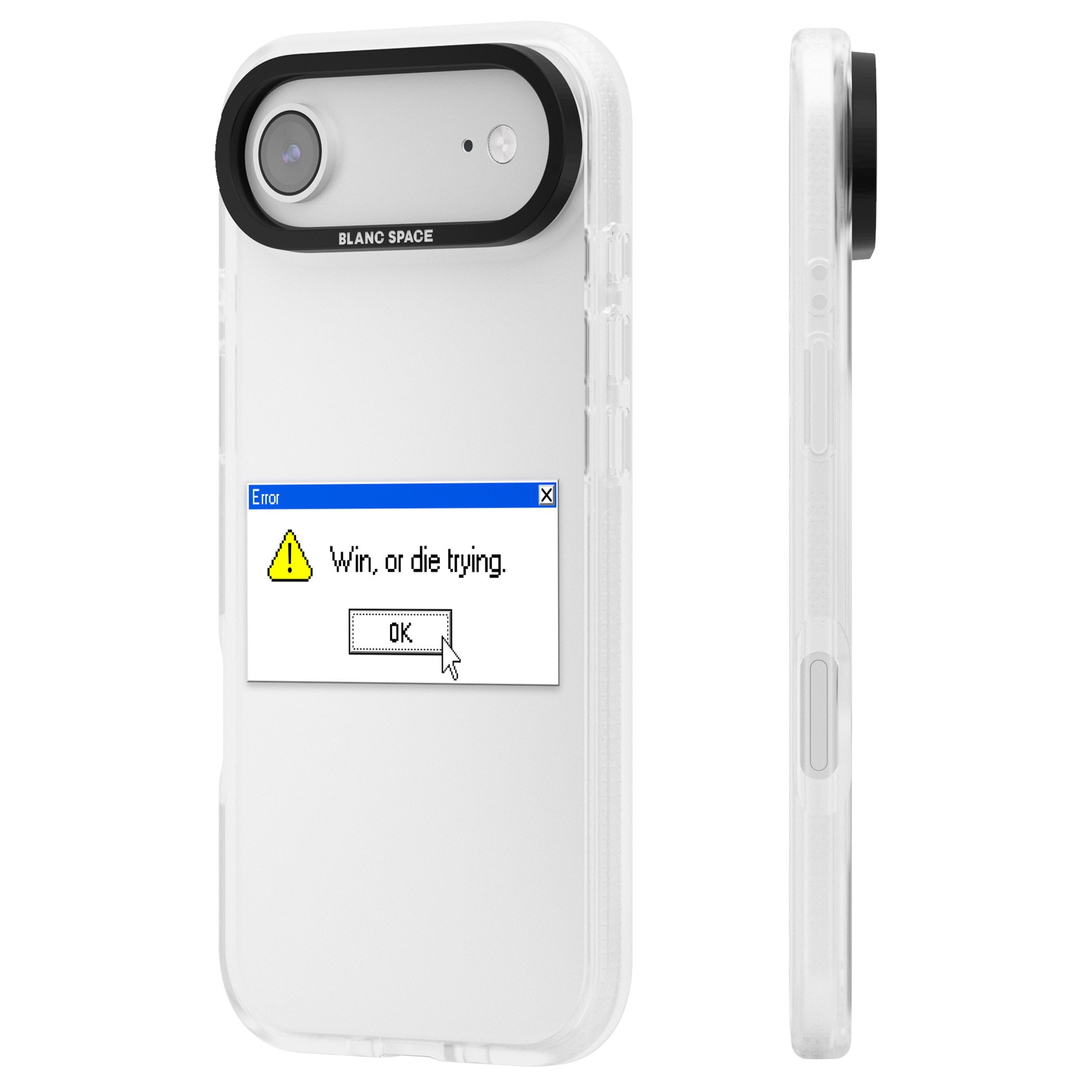 Win Or Die Trying Exe iPhone 17 Air Impact Air Clear Phone Case Side Profile