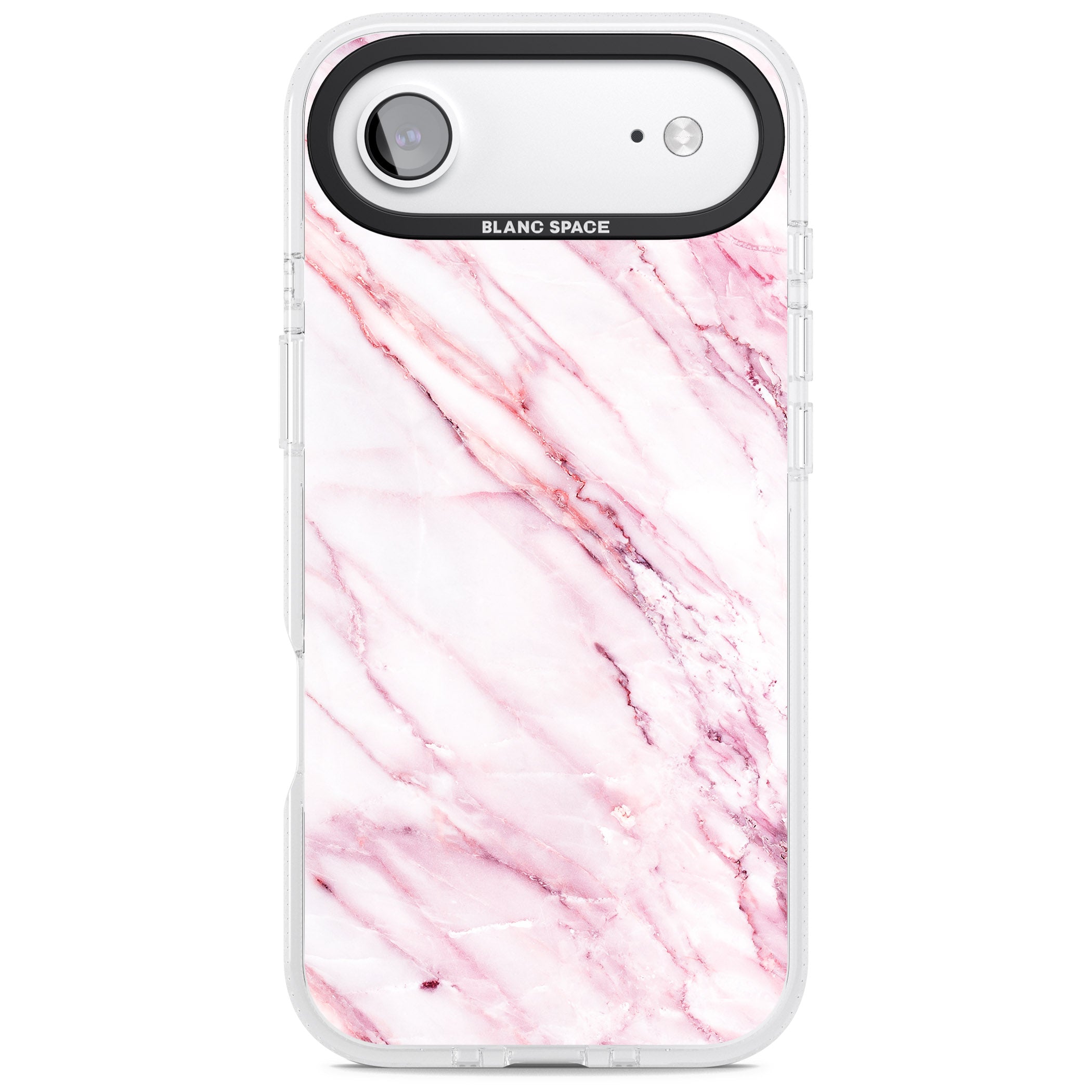 White Pink Onyx Marble iPhone 17 Air Impact Air Clear Phone Case
