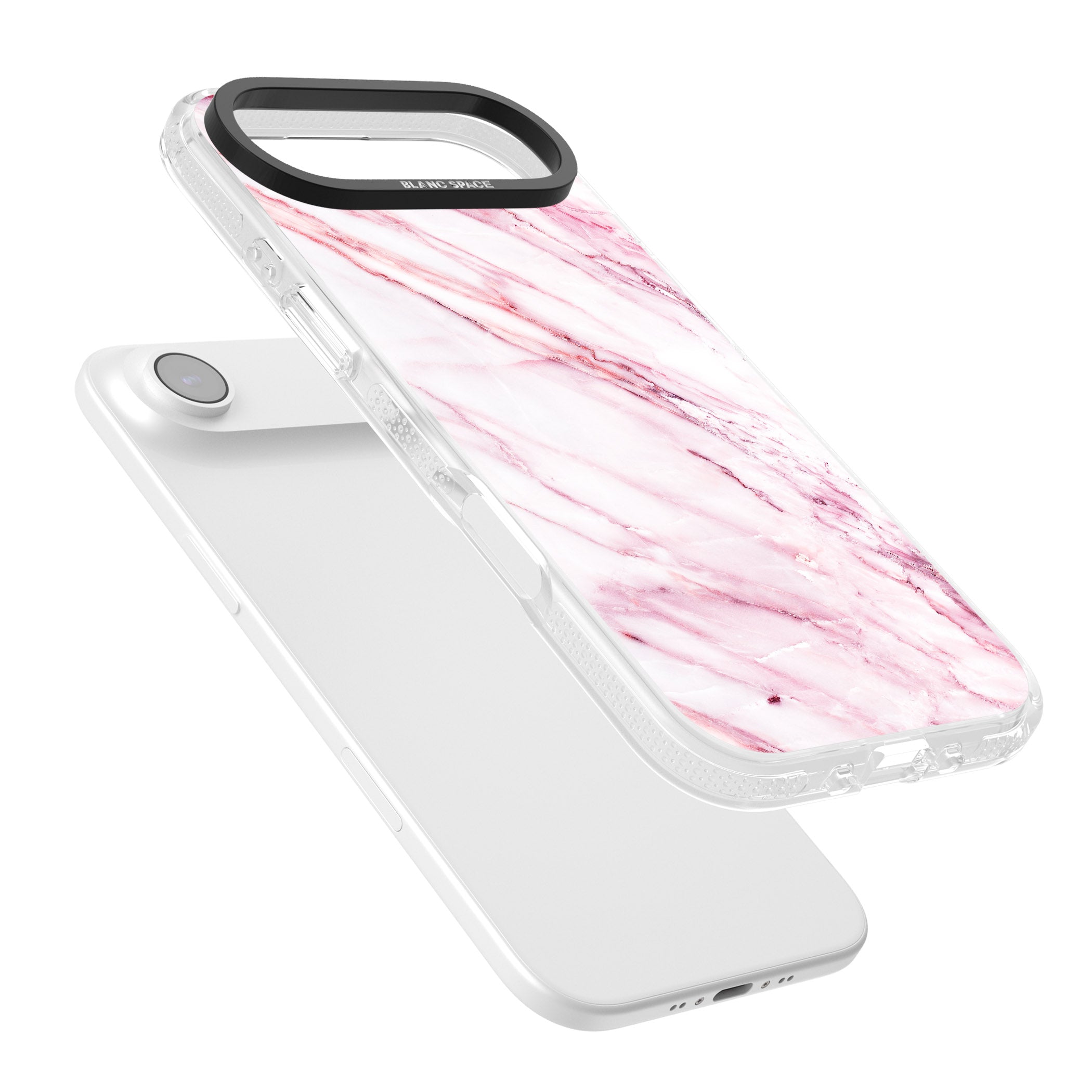 White Pink Onyx Marble iPhone 17 Air Impact Air Clear Phone Case Colours