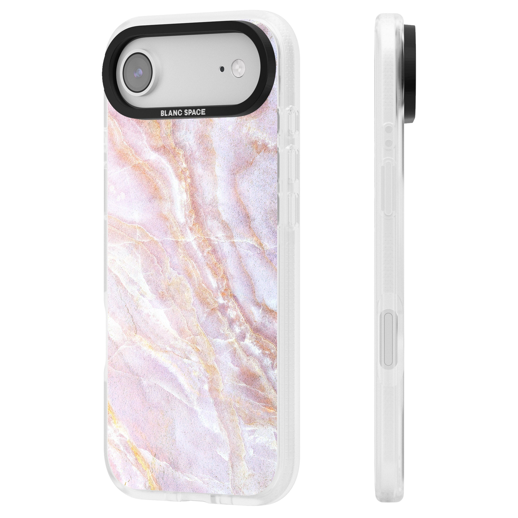 Soft Onyx Blush iPhone 17 Air Impact Air Clear Phone Case Side Profile