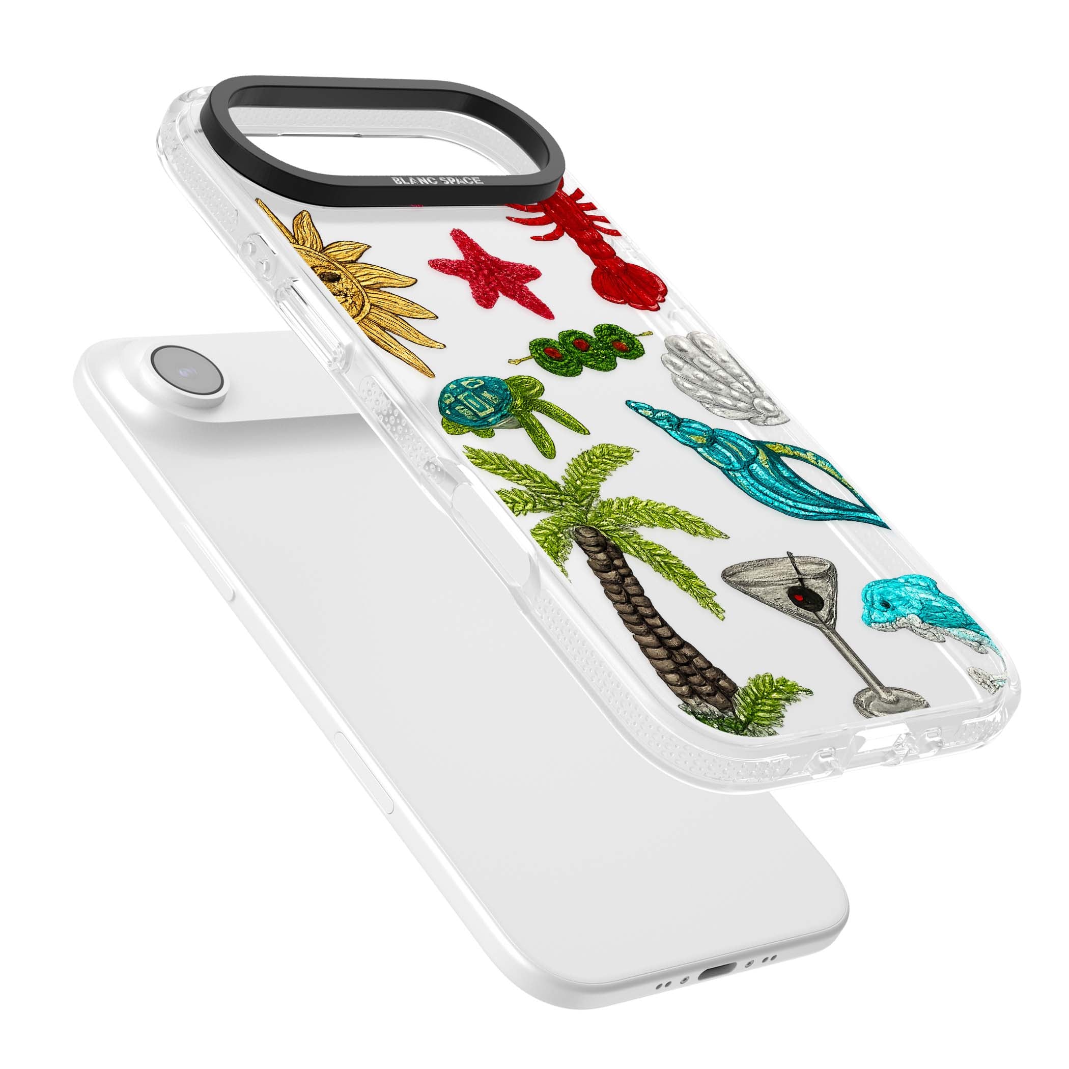 Painted Coastal Pattern coastal iPhone case | Clear Case Impact Air case for iPhone Air