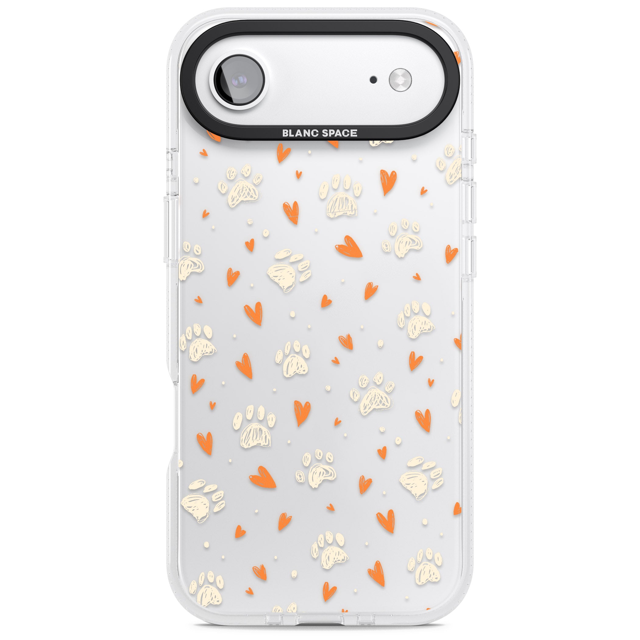 Paws And Hearts Pattern iPhone 17 Air Impact Air Clear Phone Case
