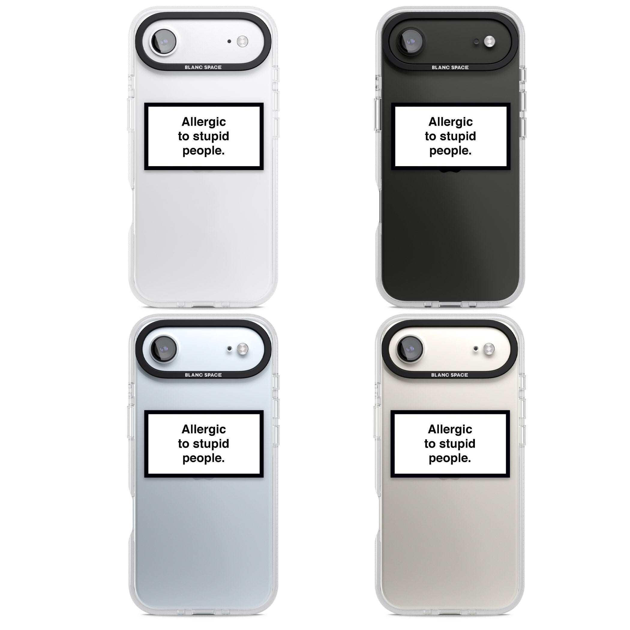 Allergic To Stupid People iPhone 17 Air Impact Air Clear Phone Case APT Impact Protection