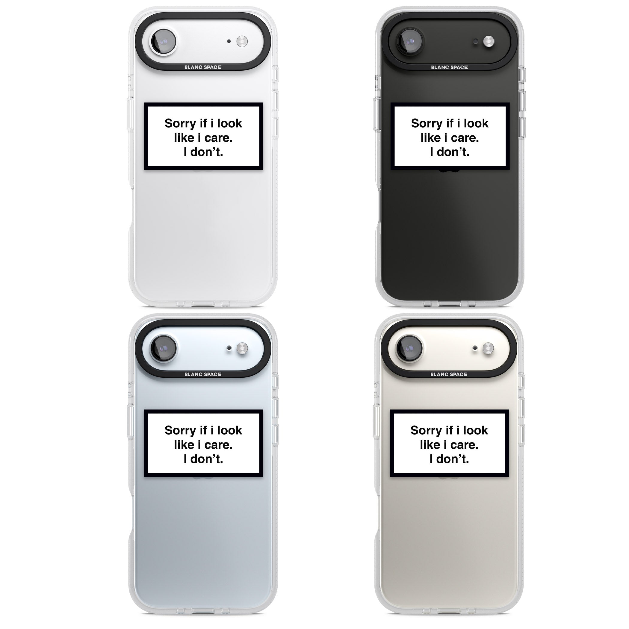 Sorry If I Look Like I Care iPhone 17 Air Impact Air Clear Phone Case APT Impact Protection