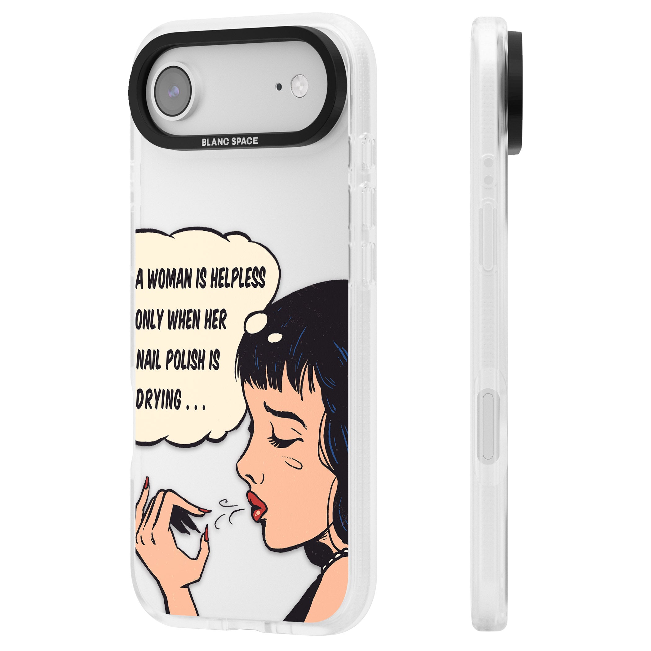 Drying Nails Pop Art iPhone 17 Air Impact Air Clear Phone Case Side Profile