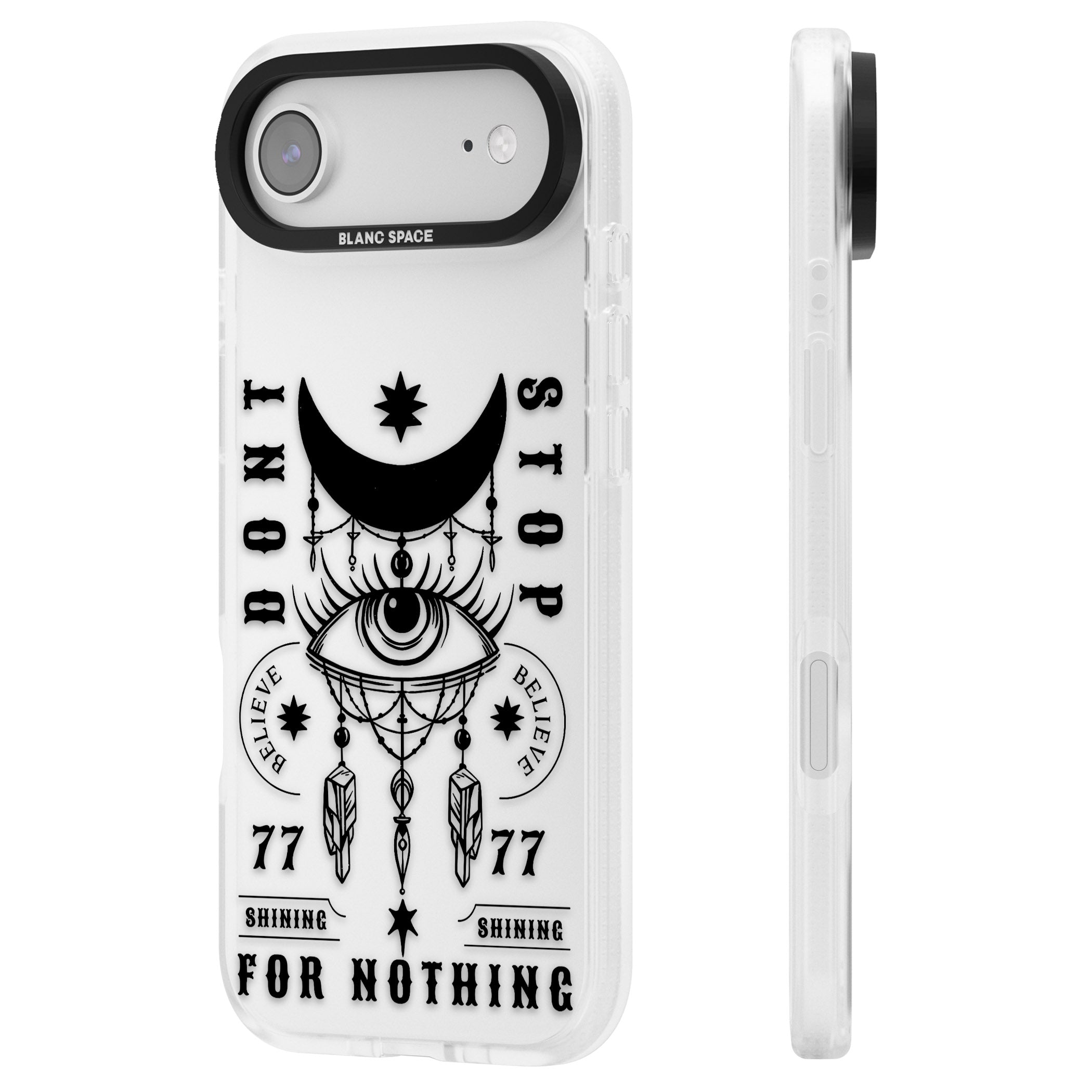 Dont Stop For Nothing iPhone 17 Air Impact Air Clear Phone Case Side Profile