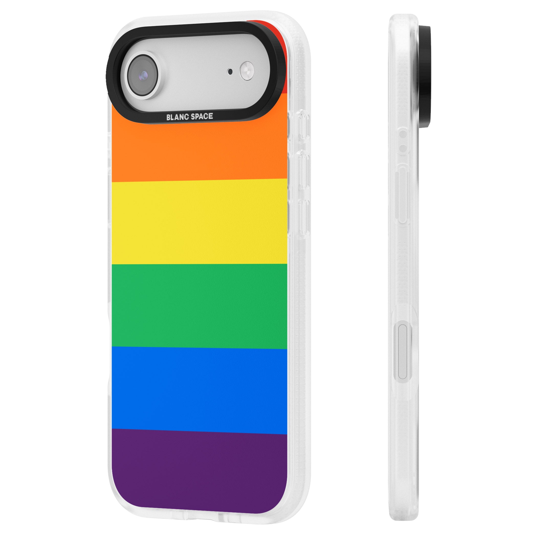 Rainbow Stripes iPhone 17 Air Impact Air Clear Phone Case Side Profile