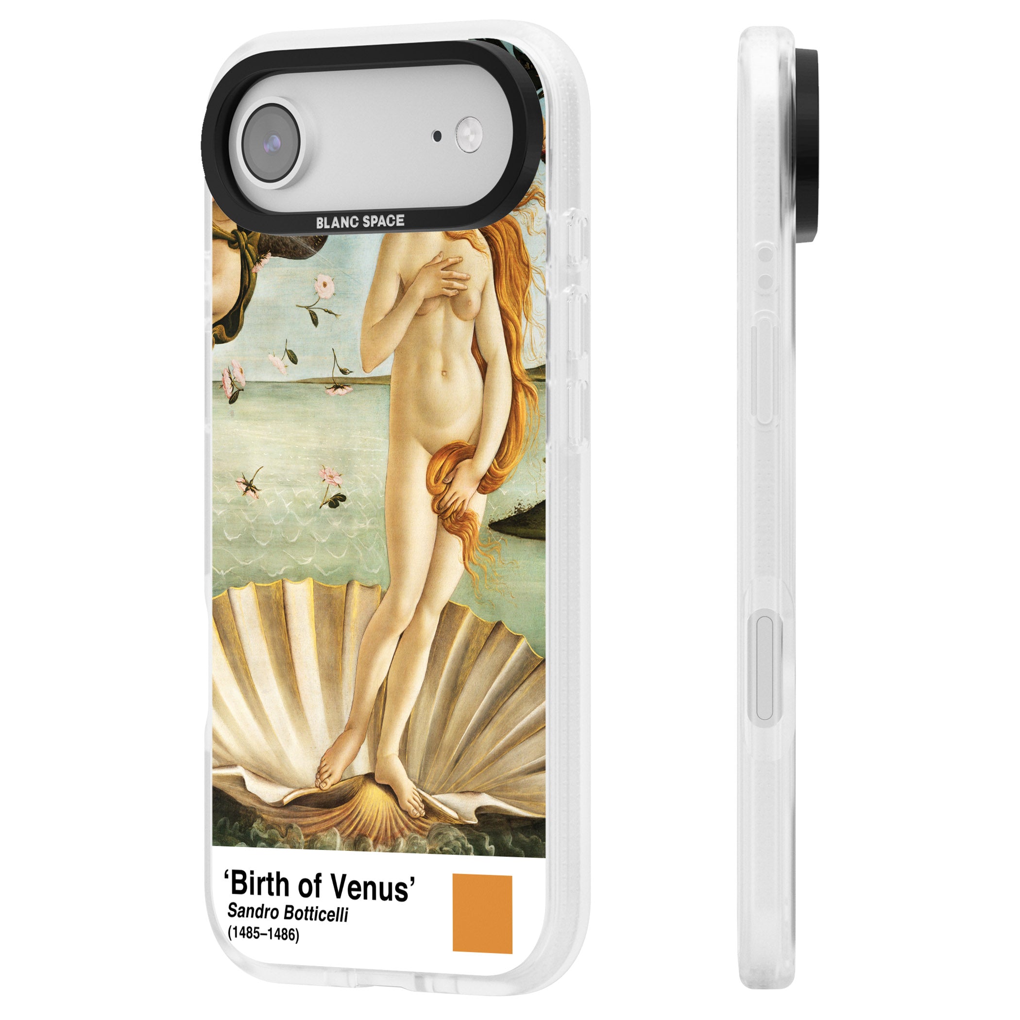 The Birth Of Venus iPhone 17 Air Impact Air Clear Phone Case Side Profile