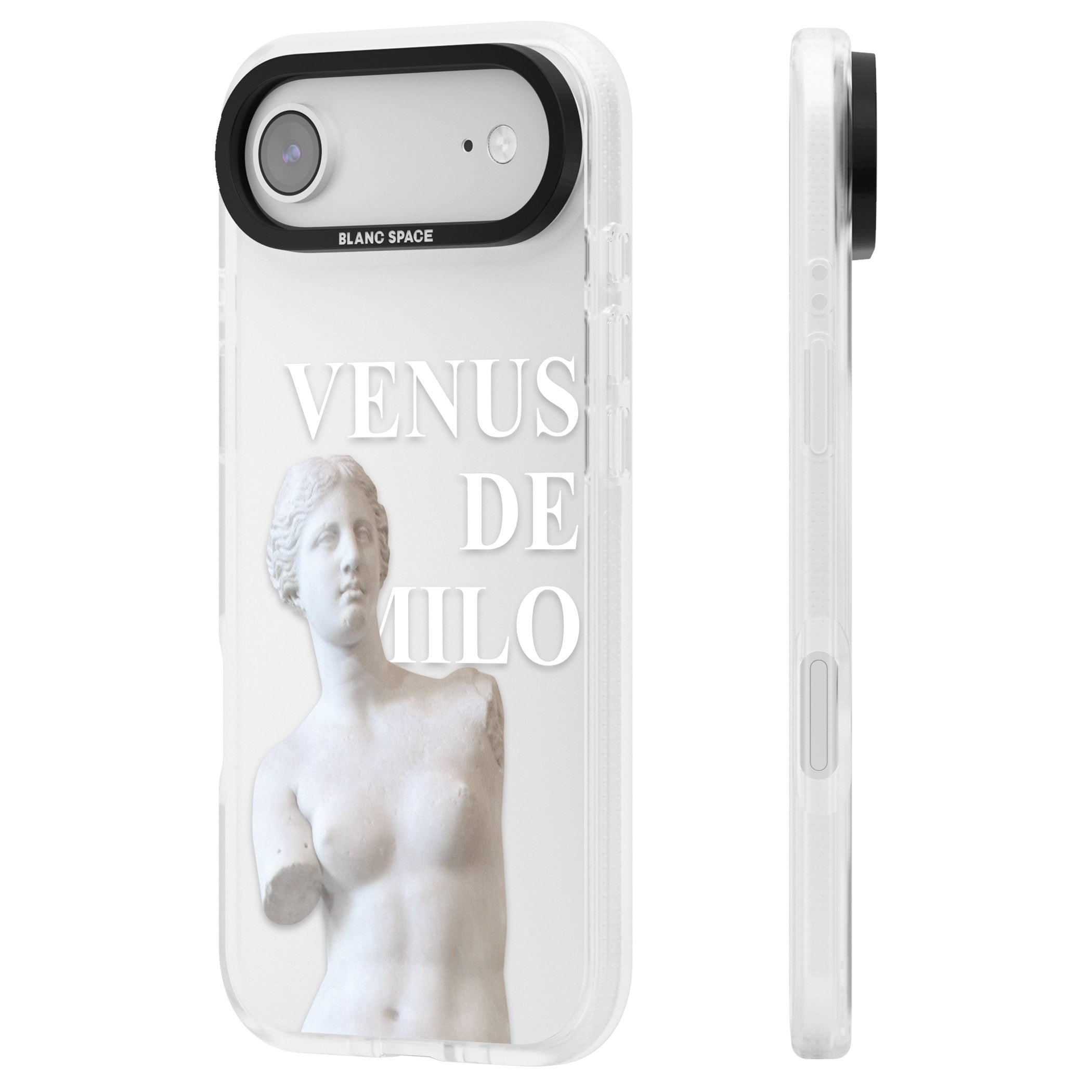 Venus De Milo Cutout iPhone 17 Air Impact Air Clear Phone Case Side Profile