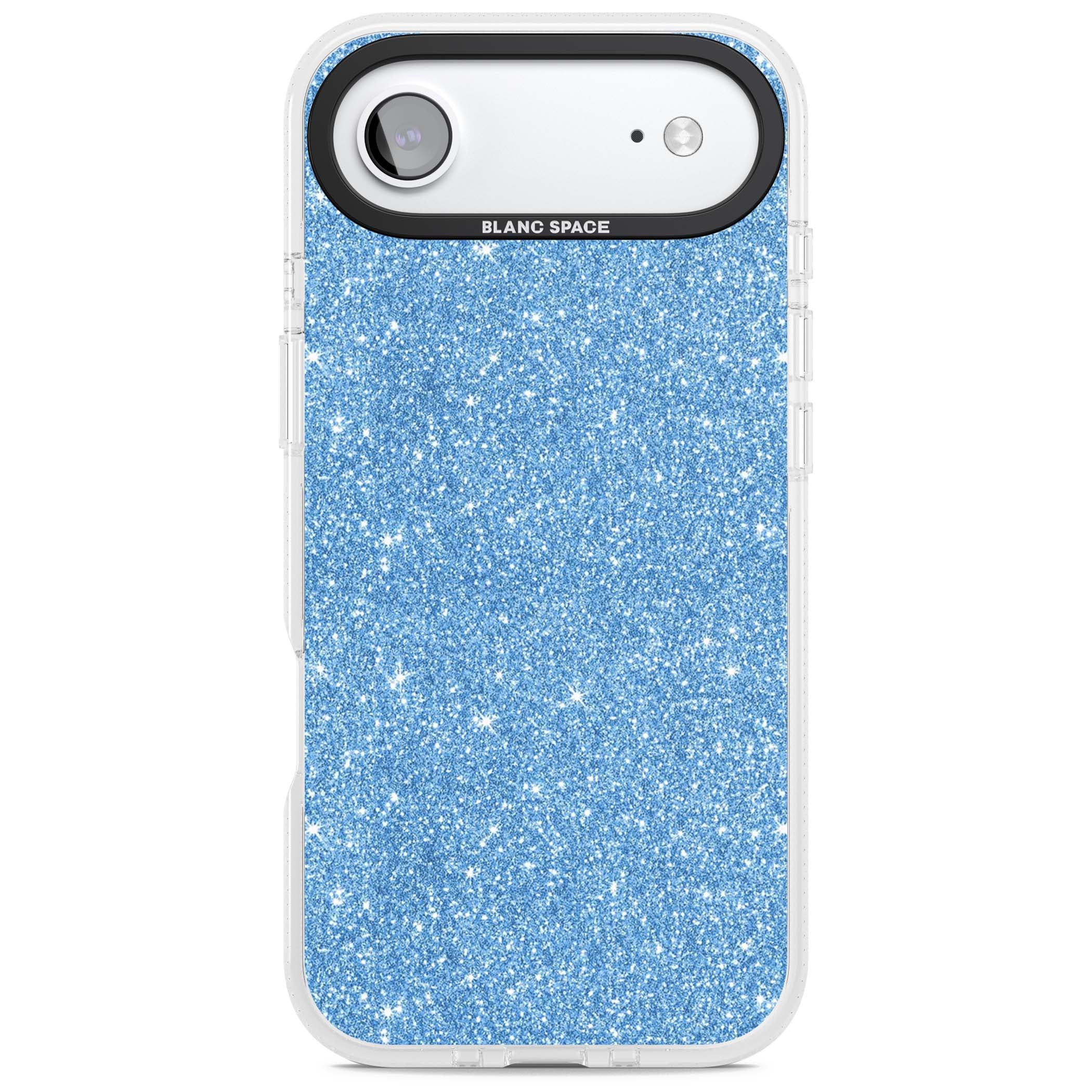Blue Glitter blue glitter iPhone case featuring dense sparkling cerulean glitter with a glamorous shimmering finish | Clear Case Impact Air case for iPhone Air