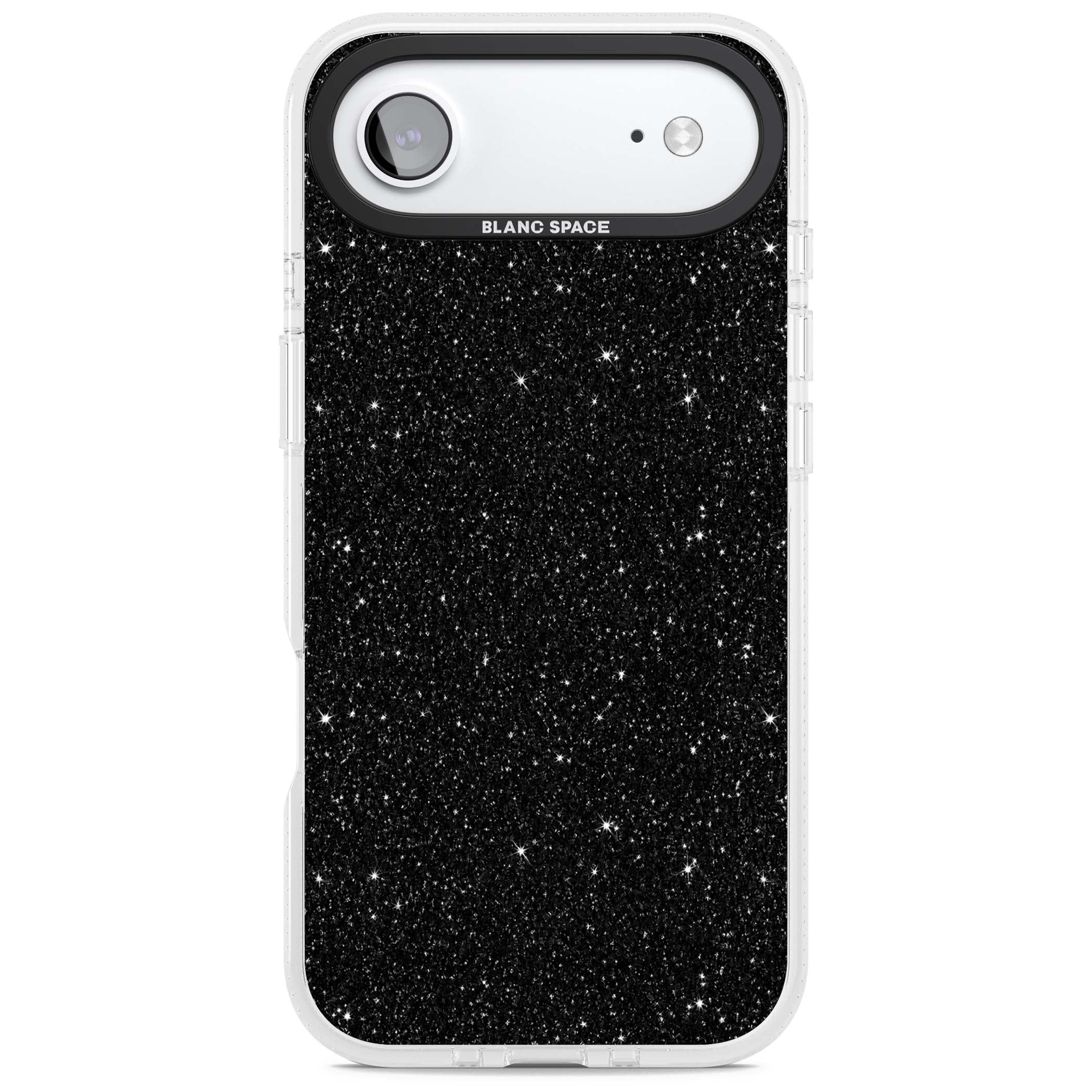 Black Glitter black glitter iPhone case featuring an all-over sparkly shimmer pattern on a jet black base | Clear Case Impact Air case for iPhone Air