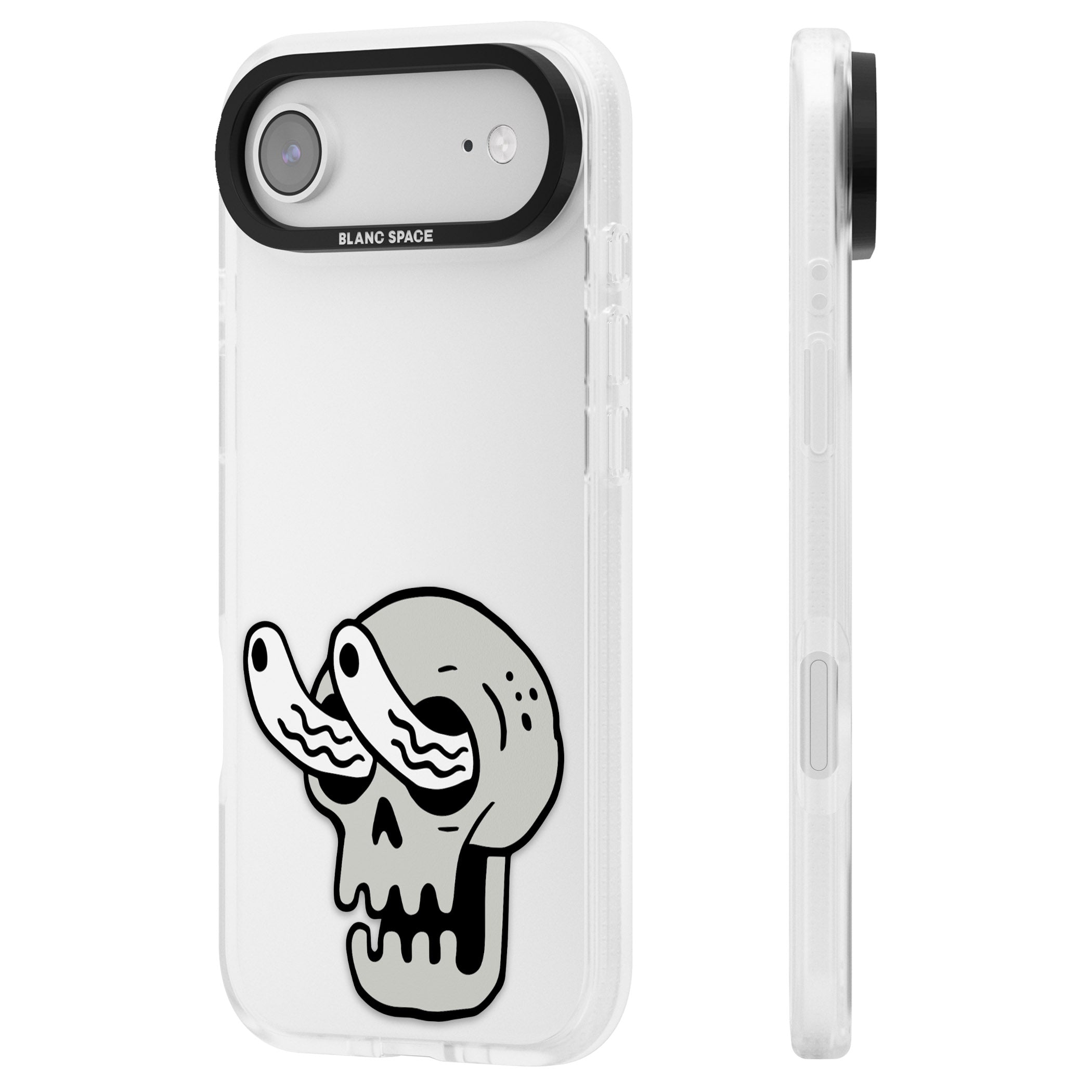 Skull Eyes iPhone 17 Air Impact Air Clear Phone Case Side Profile
