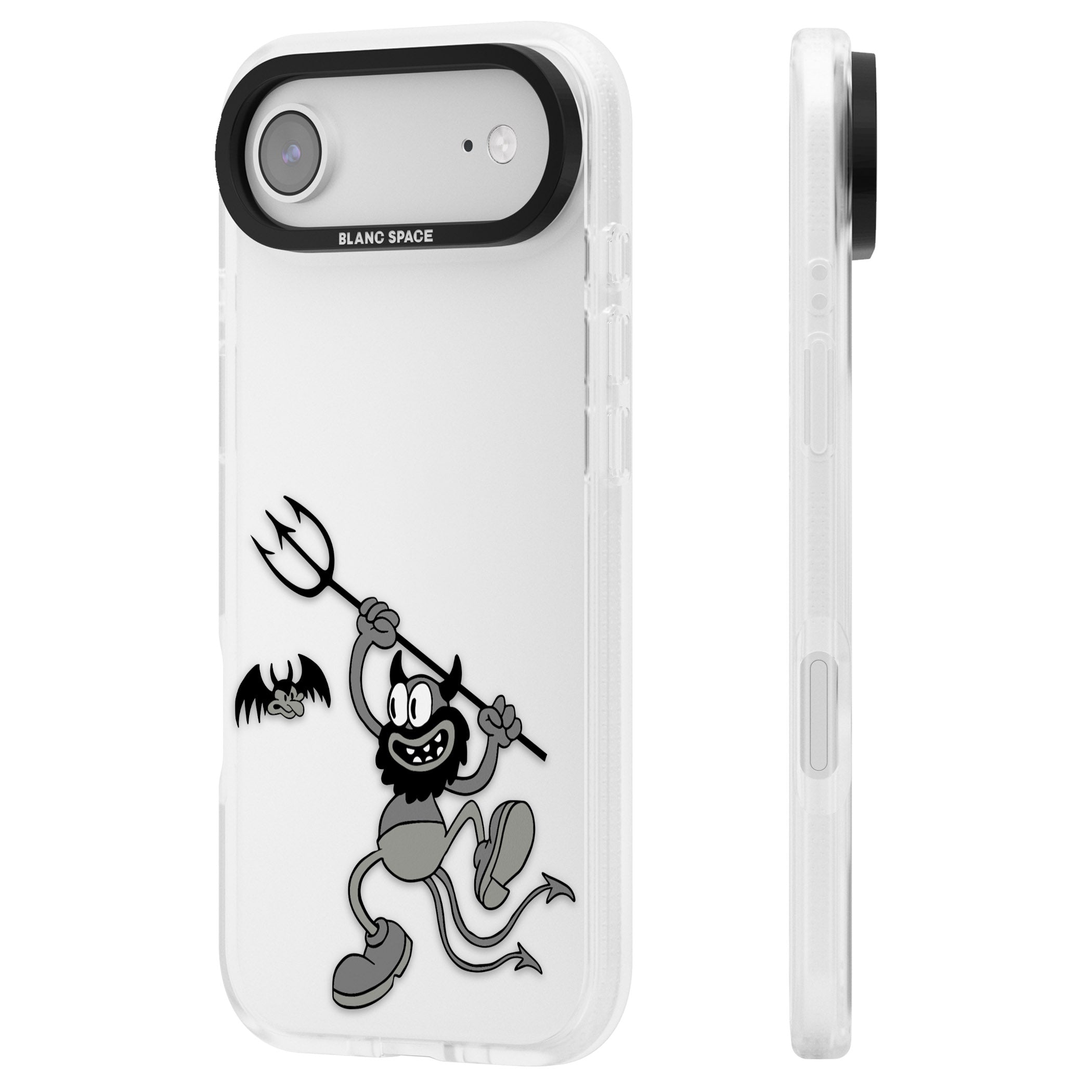 Dancing Devil iPhone 17 Air Impact Air Clear Phone Case Side Profile