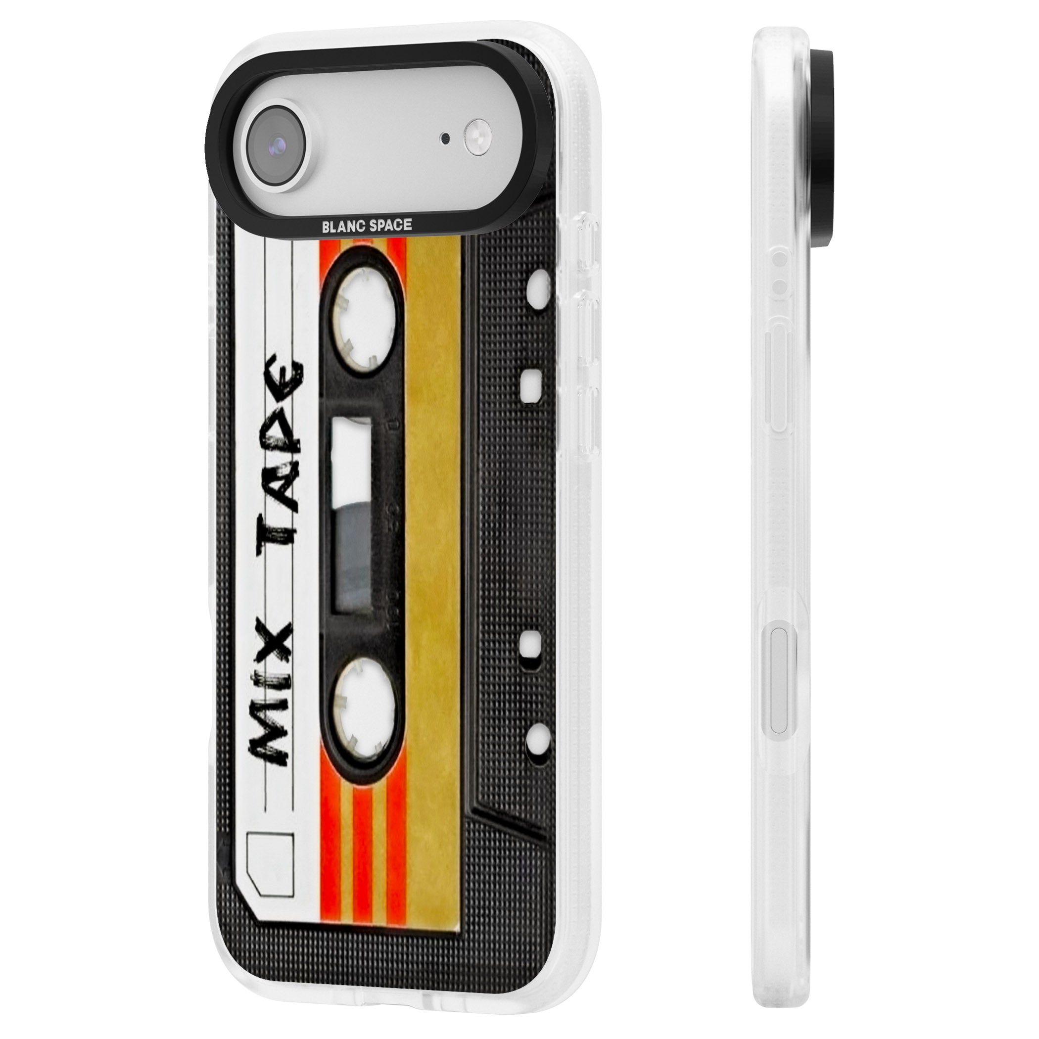 Retro Mix Tape iPhone 17 Air Impact Air Clear Phone Case Side Profile