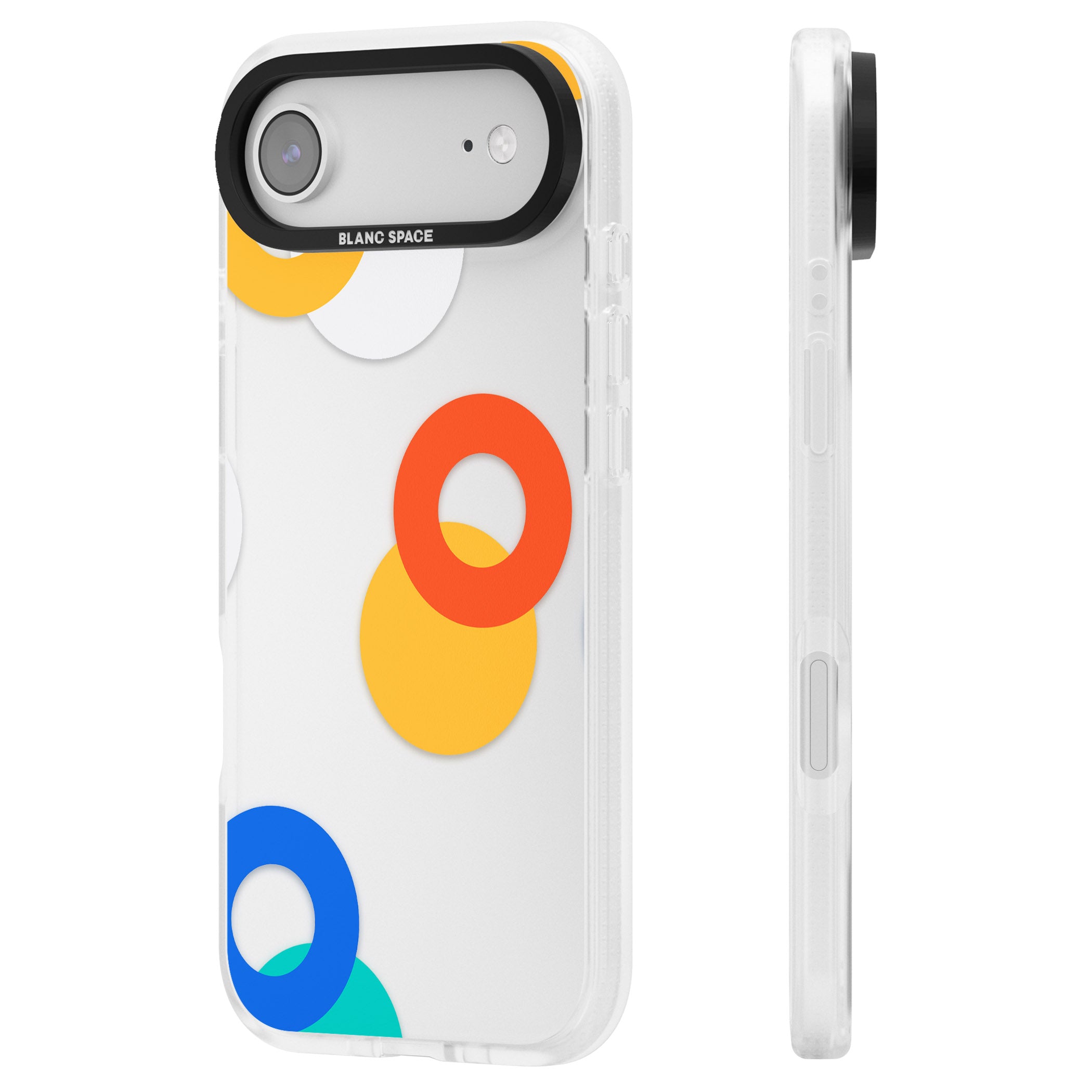 Abstract Mixed Circles iPhone 17 Air Impact Air Clear Phone Case Side Profile