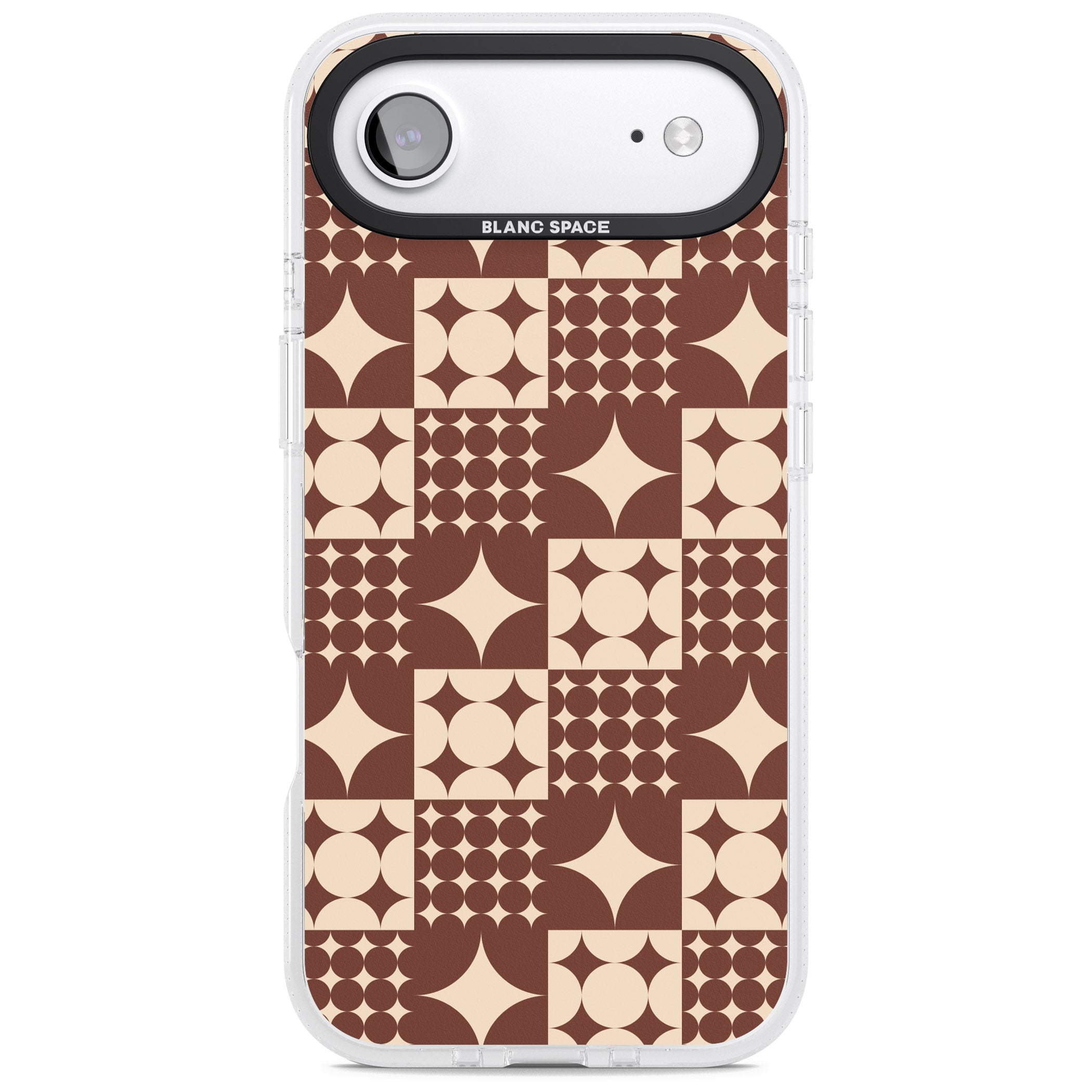 Mid Century Brown Checked iPhone 17 Air Impact Air Clear Phone Case