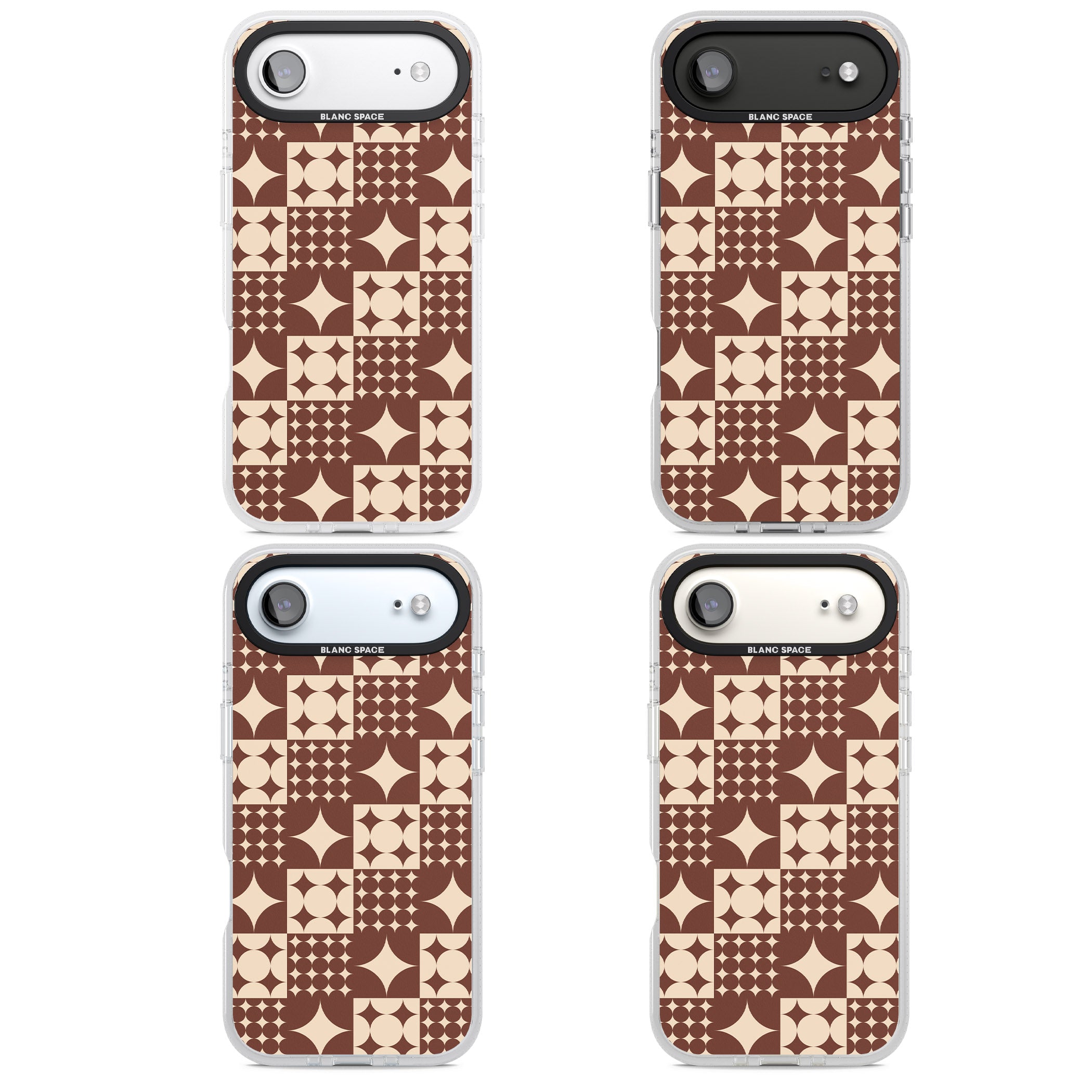 Mid Century Brown Checked iPhone 17 Air Impact Air Clear Phone Case APT Impact Protection
