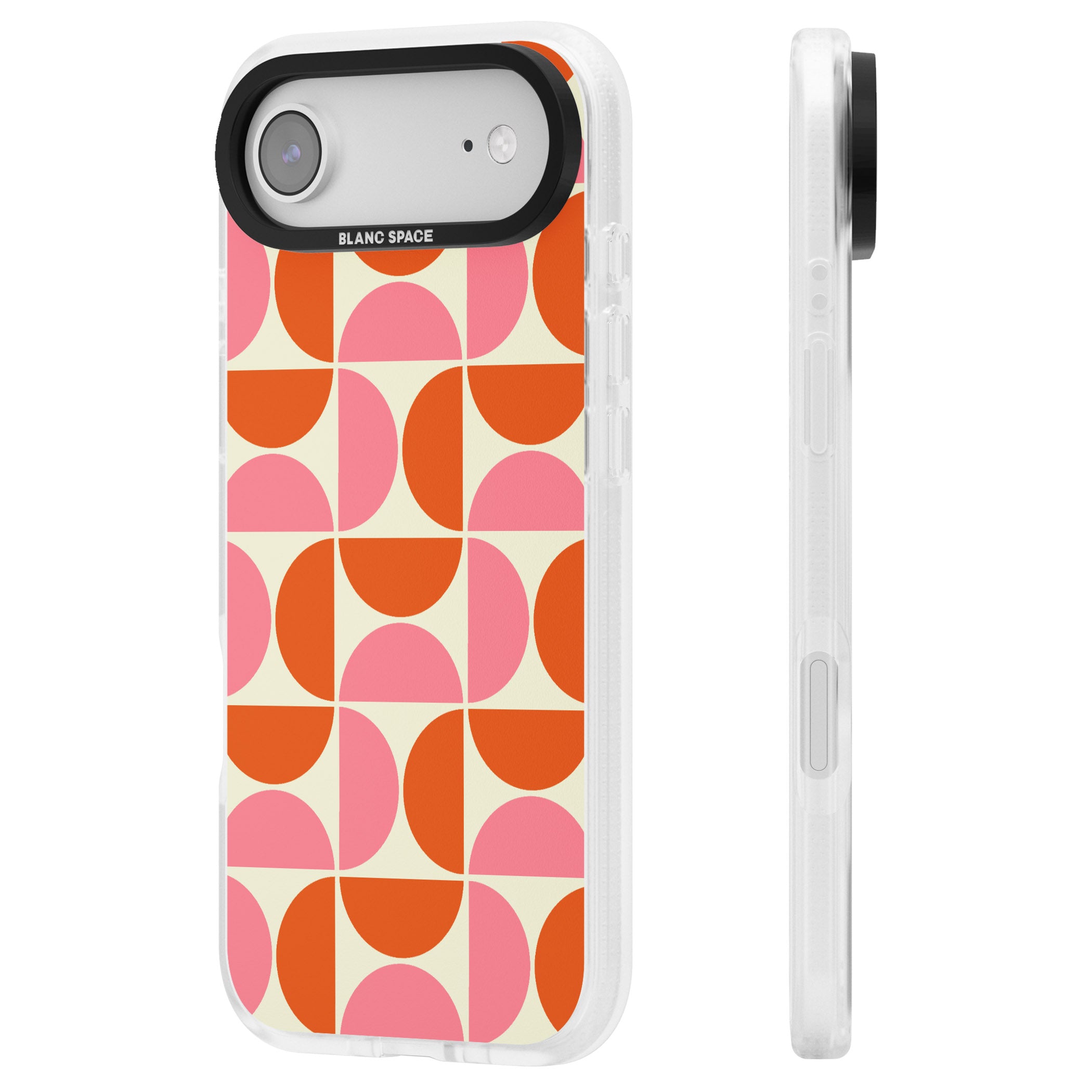 Retro Half Circle Pattern iPhone 17 Air Impact Air Clear Phone Case Side Profile