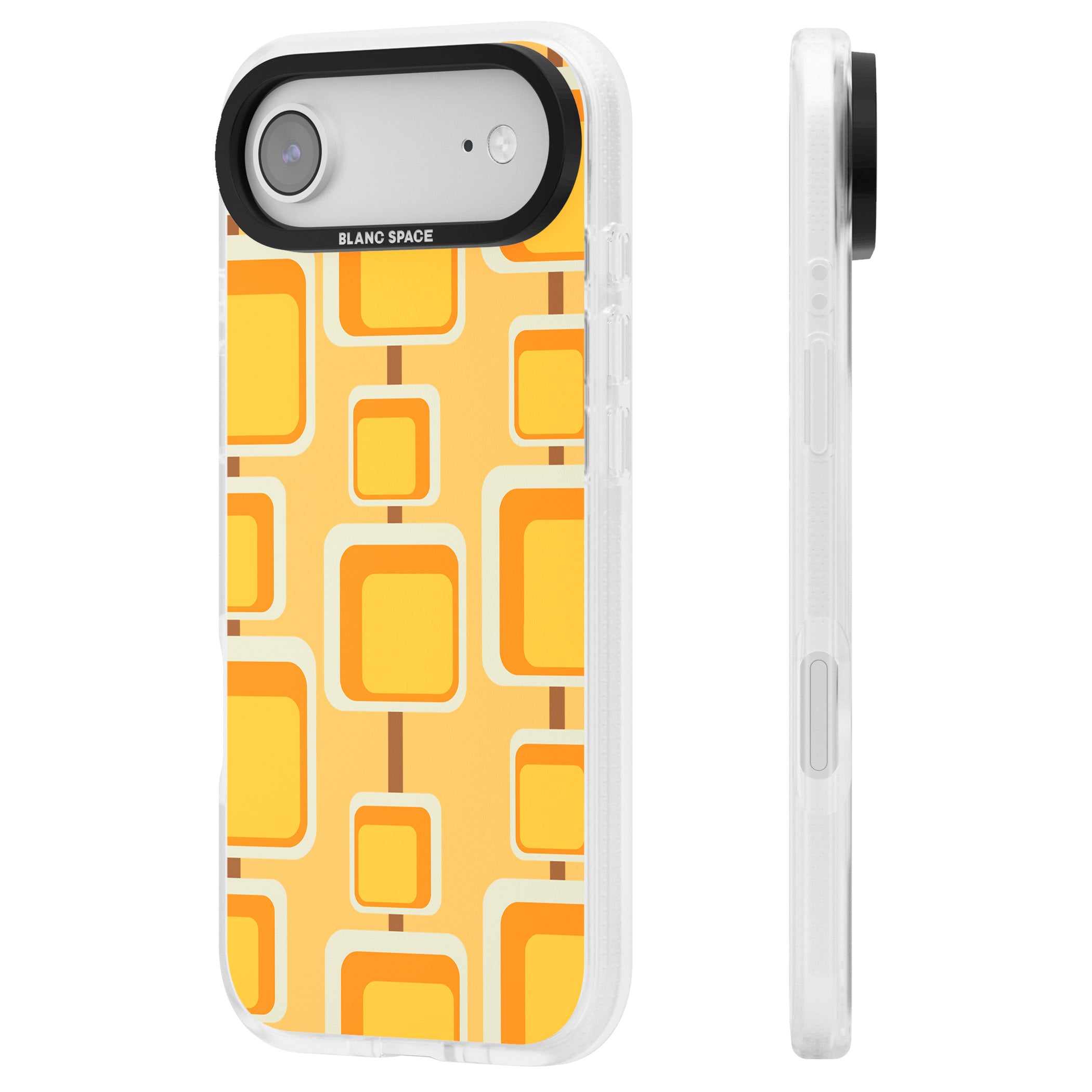 Sunny Mid Century Squares iPhone 17 Air Impact Air Clear Phone Case Side Profile
