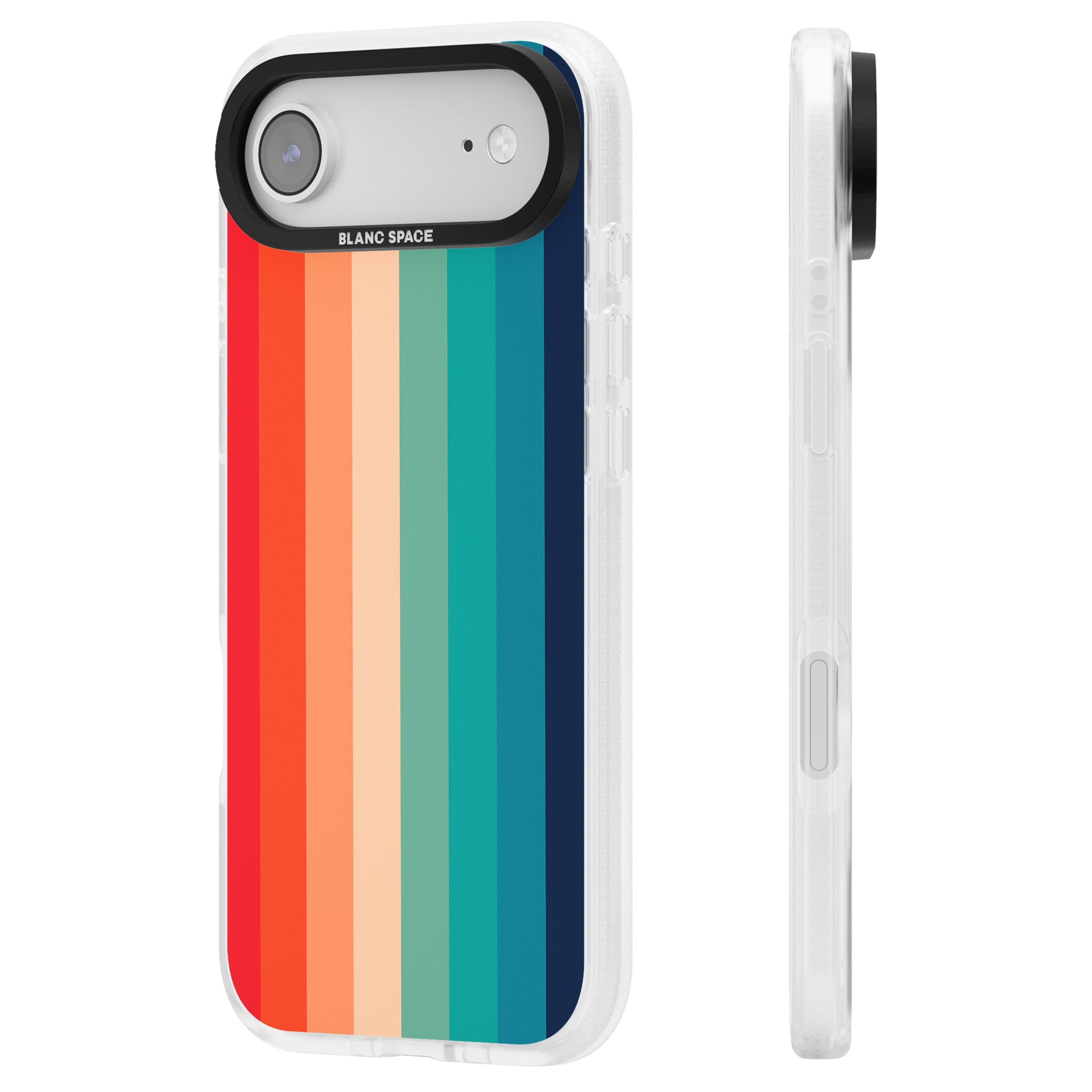 Retro 70'S Colour Palette iPhone 17 Air Impact Air Clear Phone Case Side Profile