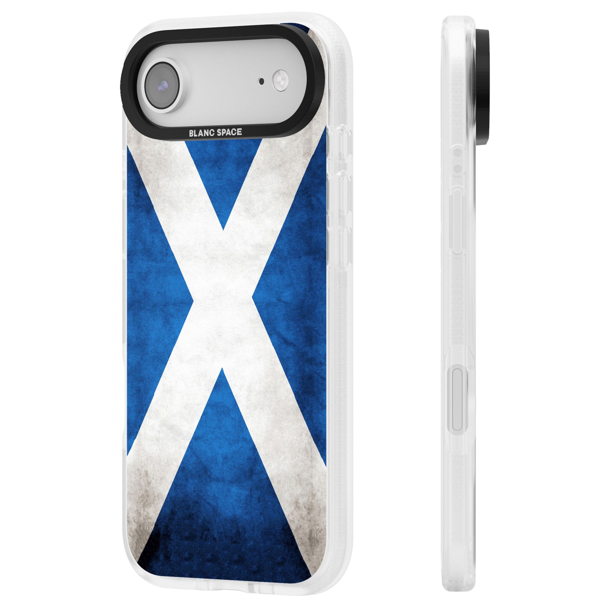 Scotland Saltire Flag iPhone 17 Air Impact Air Clear Phone Case Side Profile