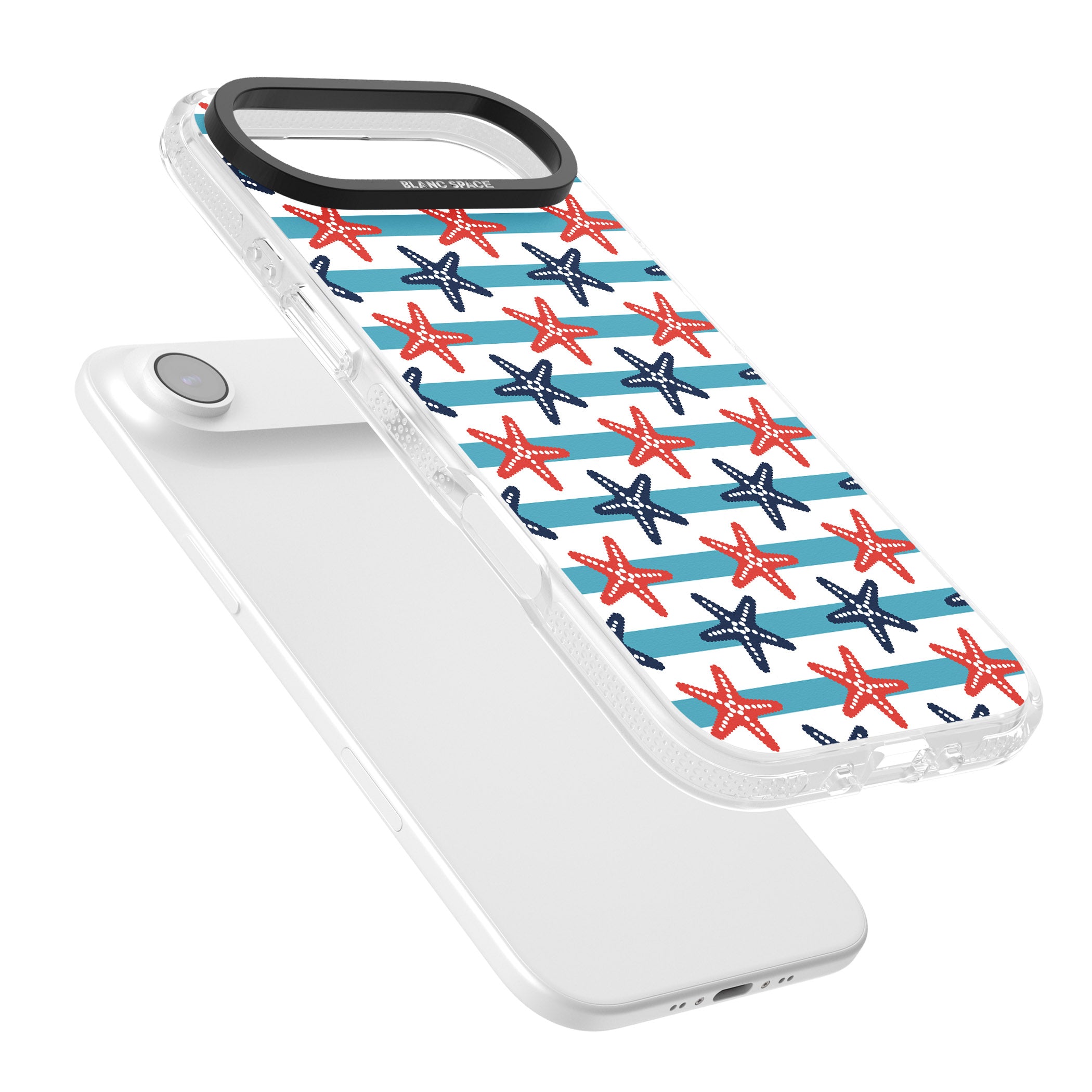 Nautical Starfish Stripe iPhone 17 Air Impact Air Clear Phone Case Colours