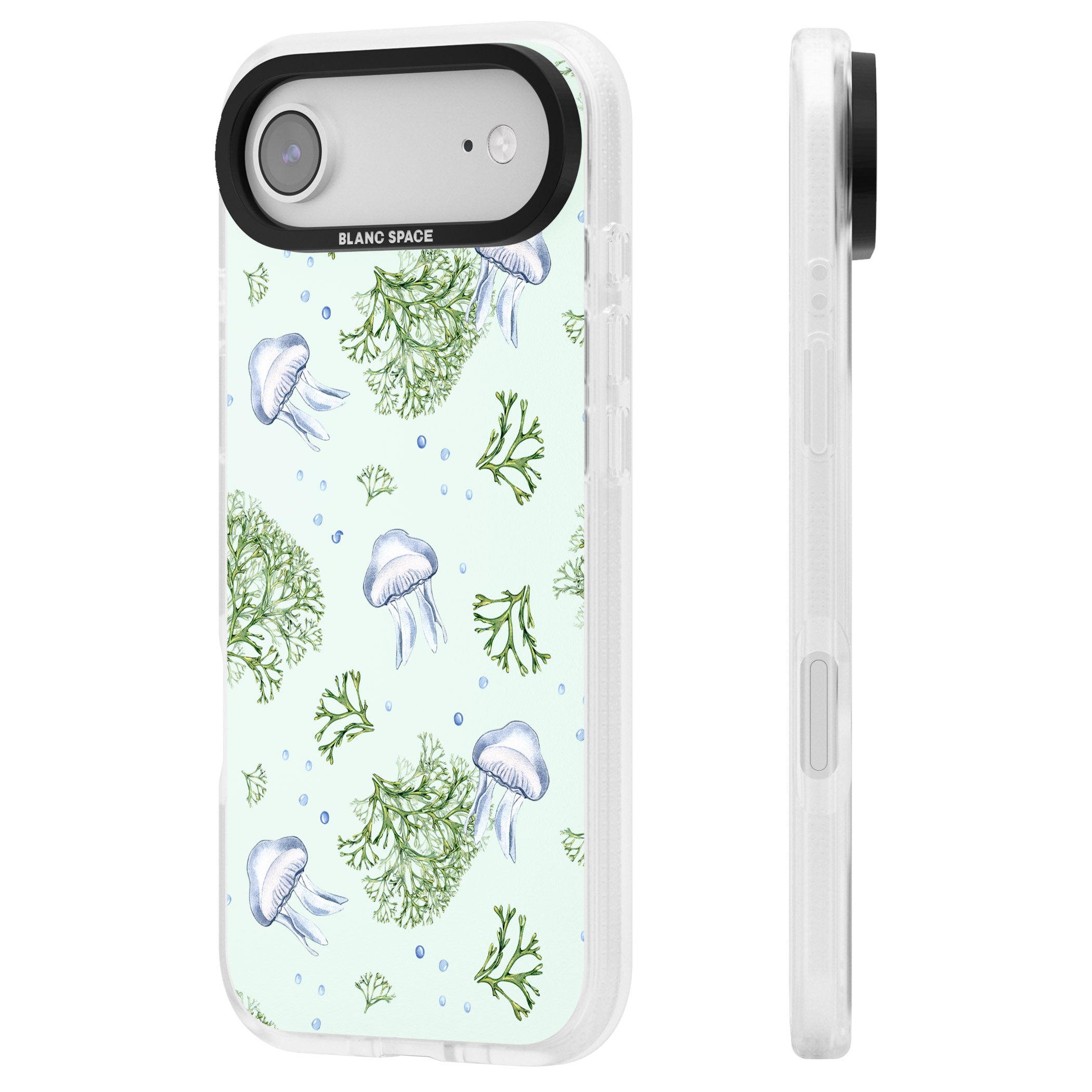 Jellyfish & Seaweed iPhone 17 Air Impact Air Clear Phone Case Side Profile
