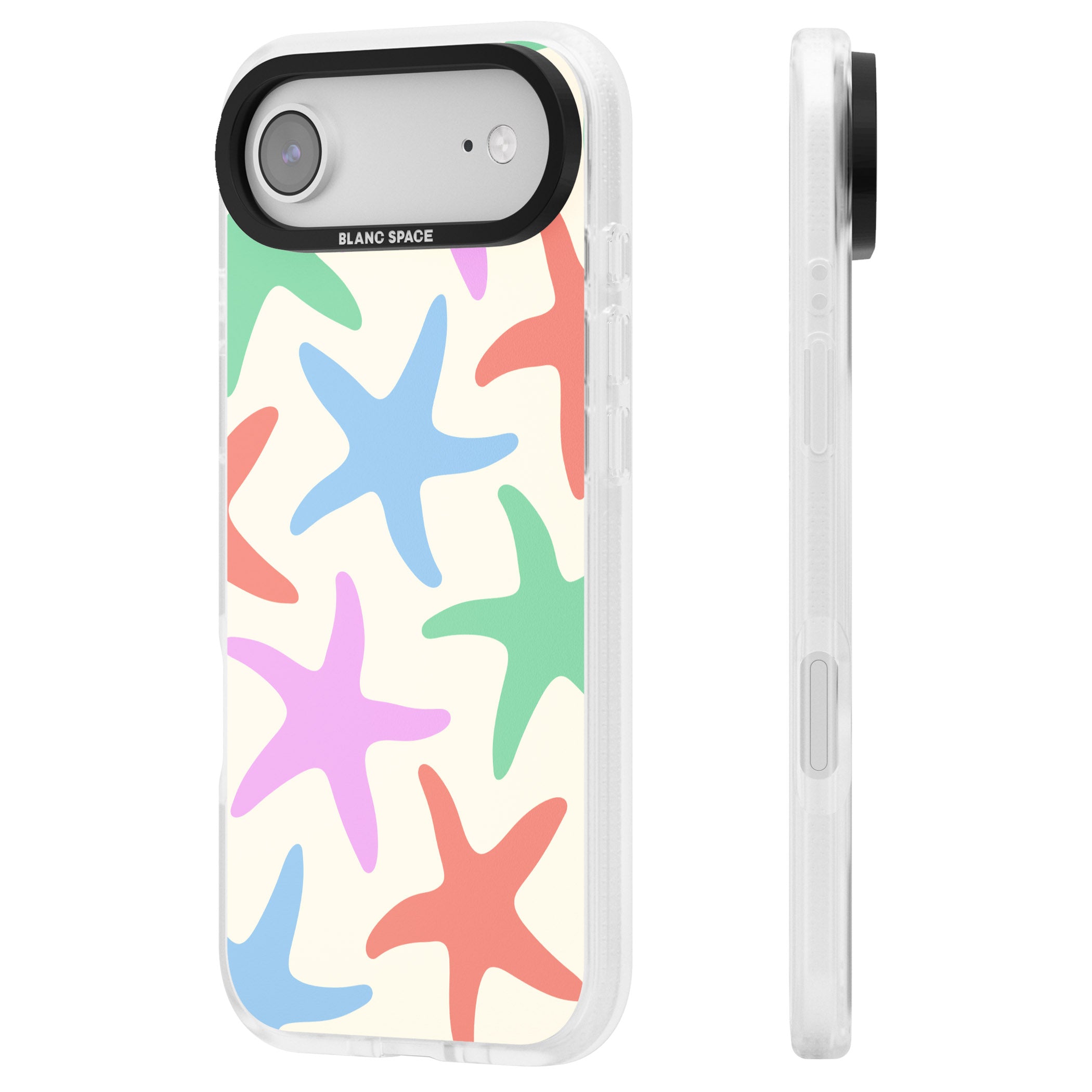 Pastel Starfish iPhone 17 Air Impact Air Clear Phone Case Side Profile