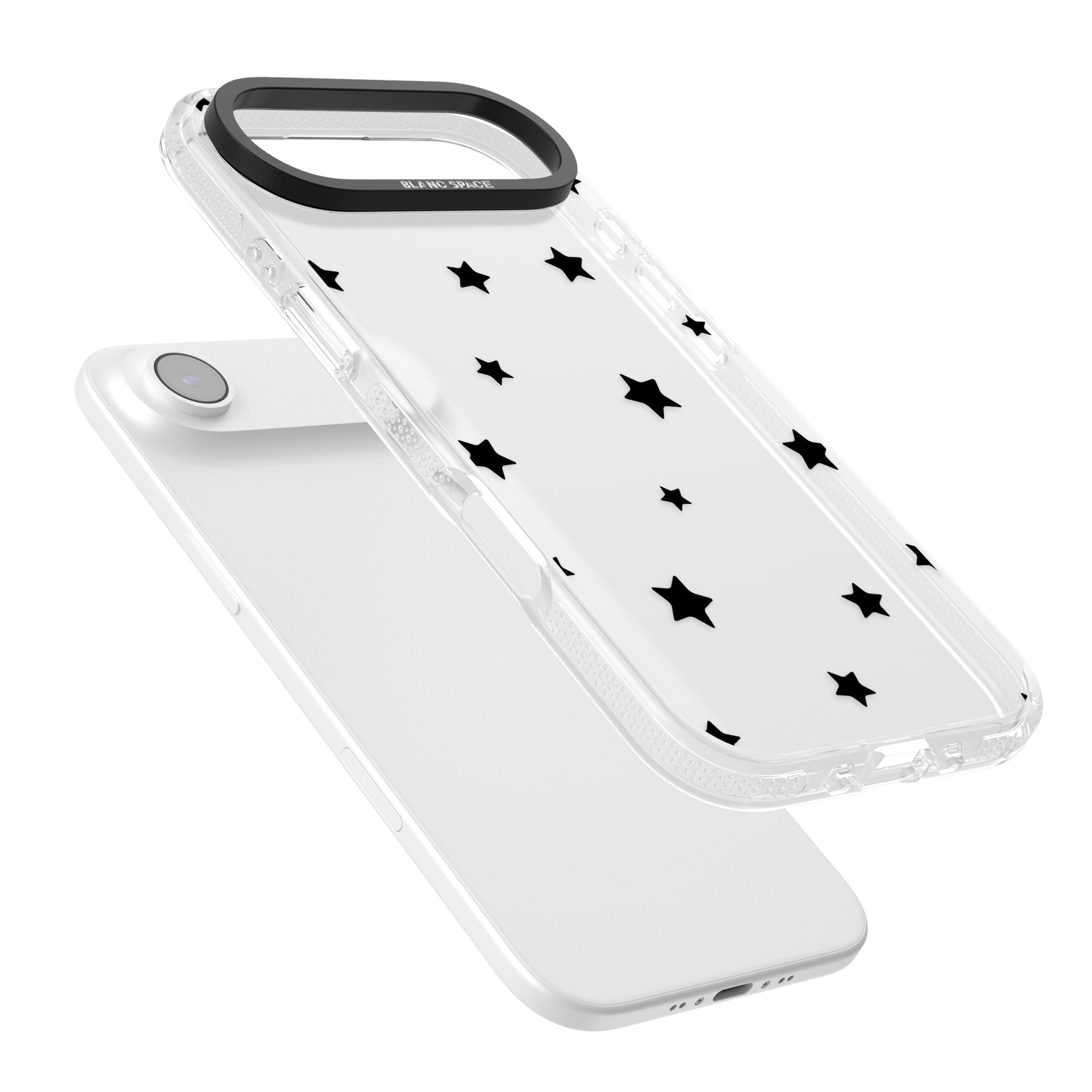 Starry Night Black Stars iPhone 17 Air Impact Air Clear Phone Case Colours
