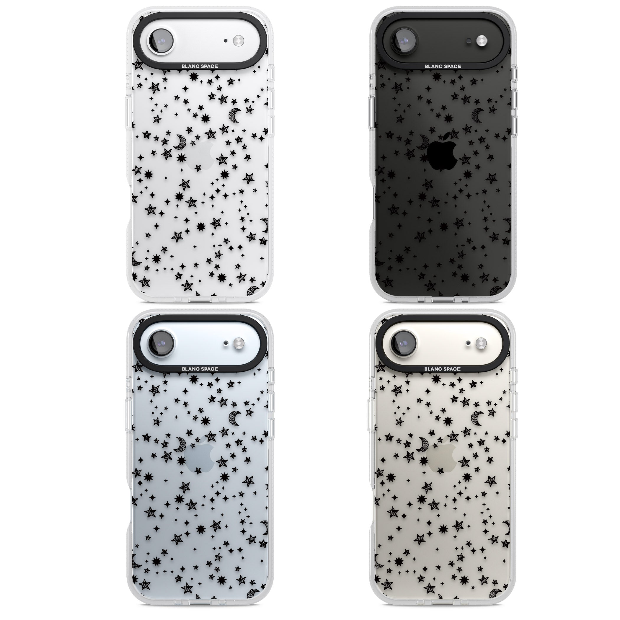 Black Cosmic Galaxy Pattern iPhone 17 Air Impact Air Clear Phone Case APT Impact Protection