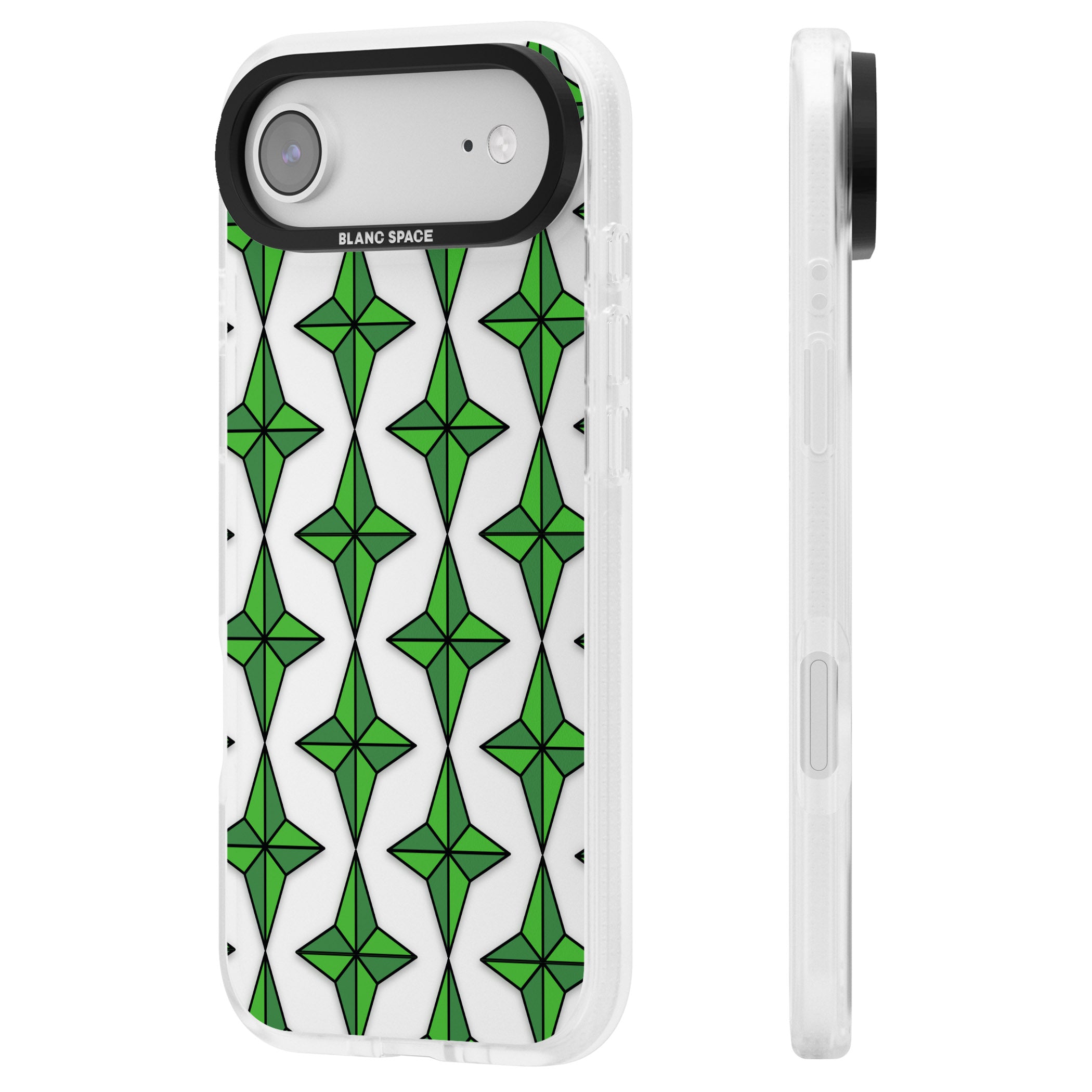 Emerald Stars Pattern (Clear) iPhone 17 Air Impact Air Clear Phone Case Side Profile