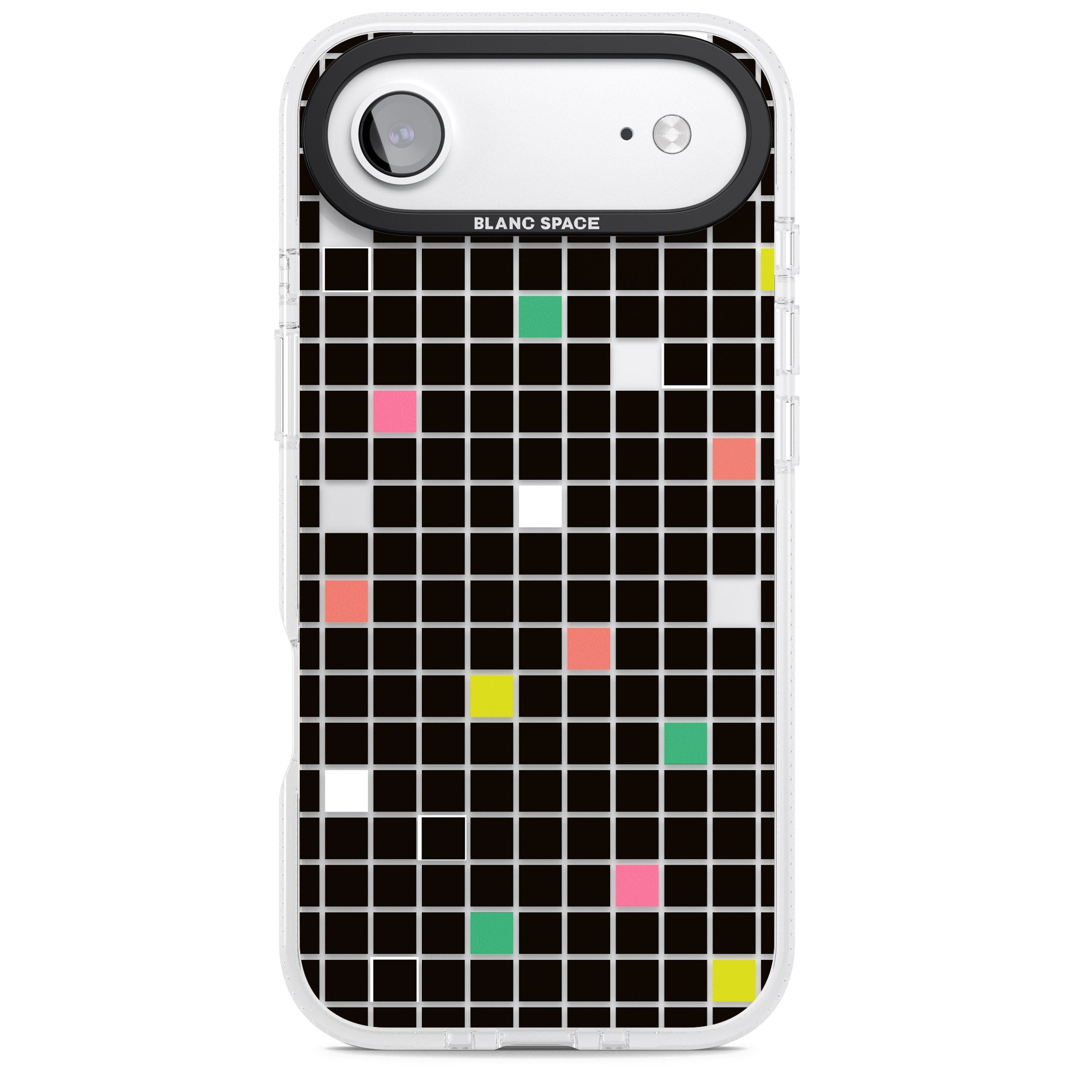 Vibrant Black Geometric Grid iPhone 17 Air Impact Air Clear Phone Case