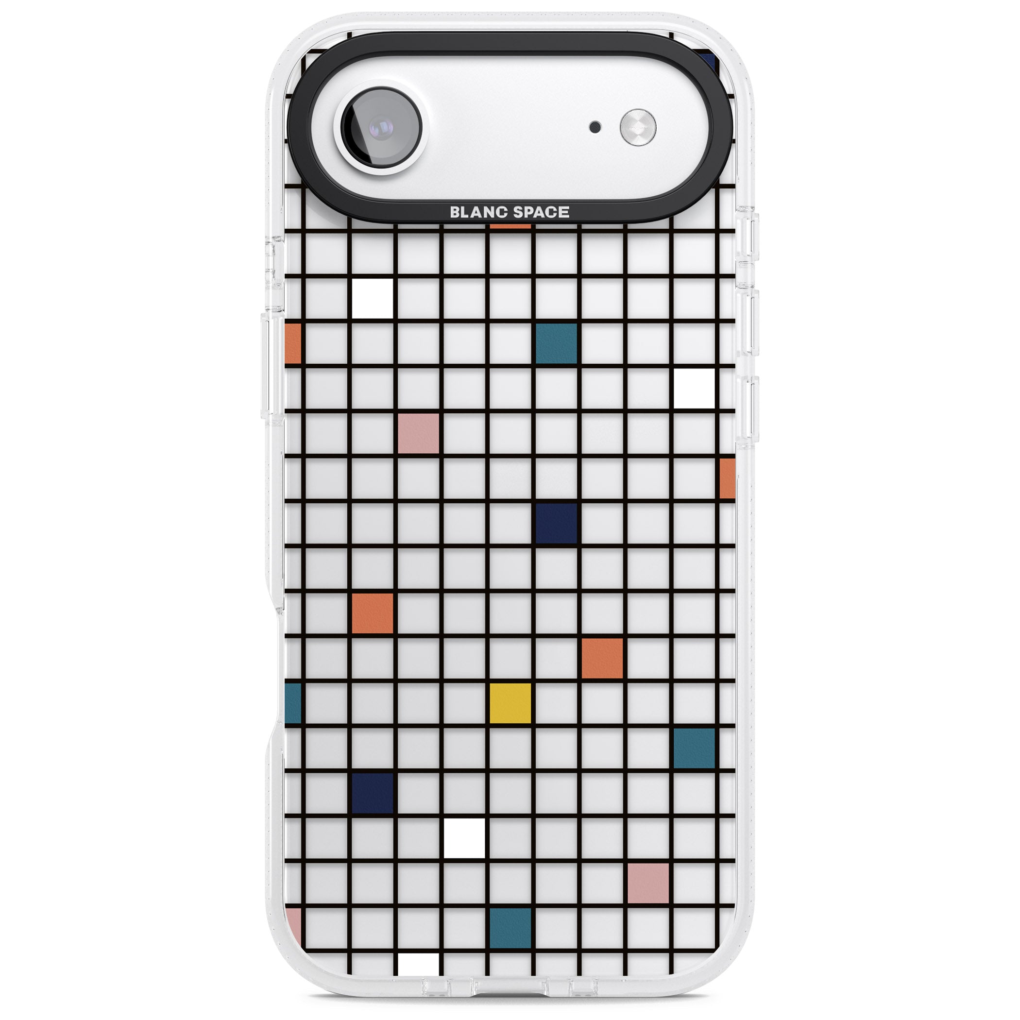 Earthtone Clear Geometric Grid iPhone 17 Air Impact Air Clear Phone Case
