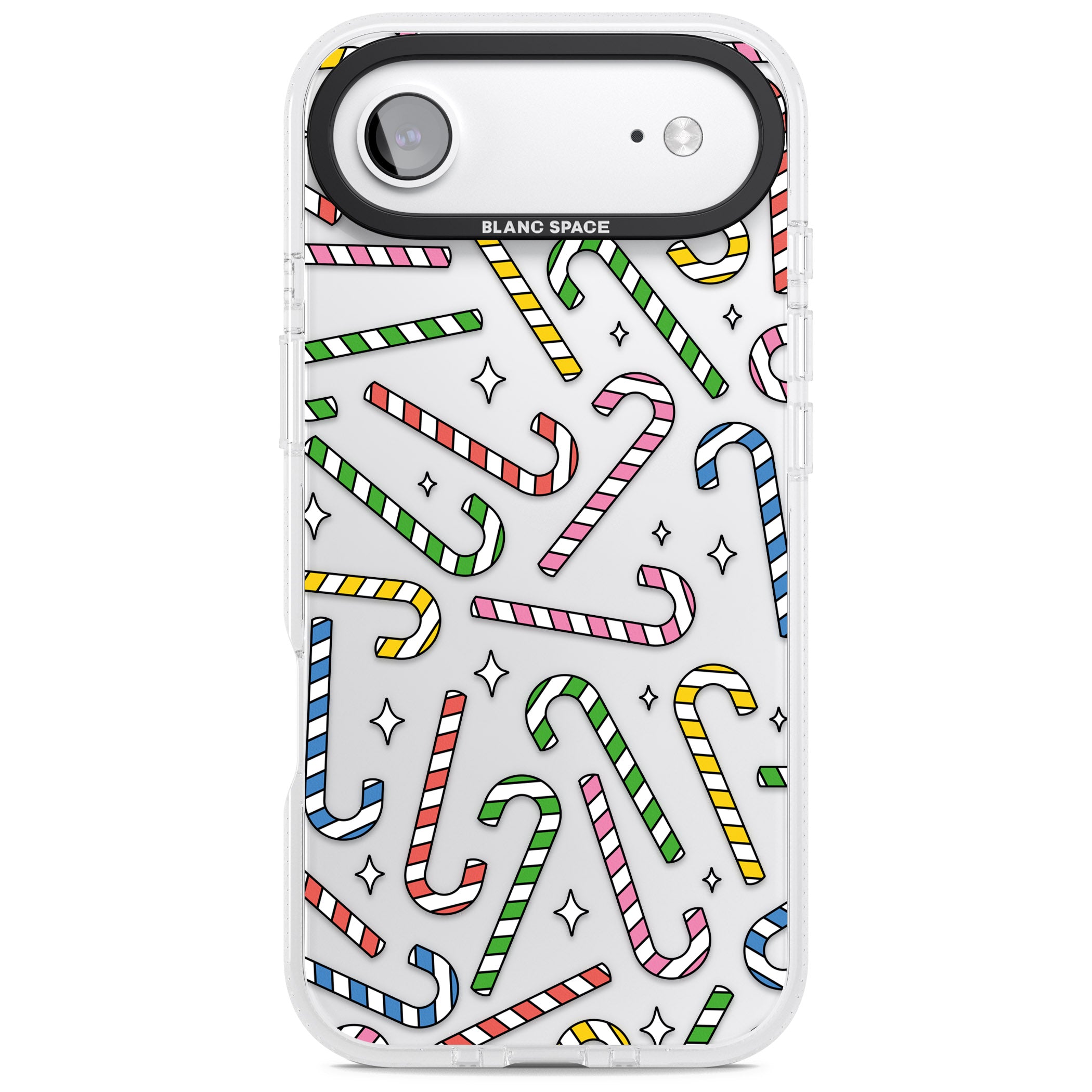 Colourful Stars & Candy Canes iPhone 17 Air Impact Air Clear Phone Case