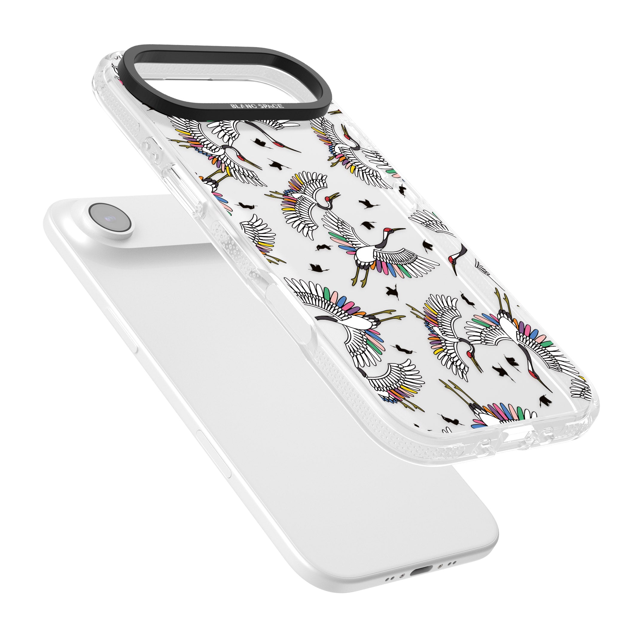 Colourful Crane Pattern iPhone 17 Air Impact Air Clear Phone Case Colours