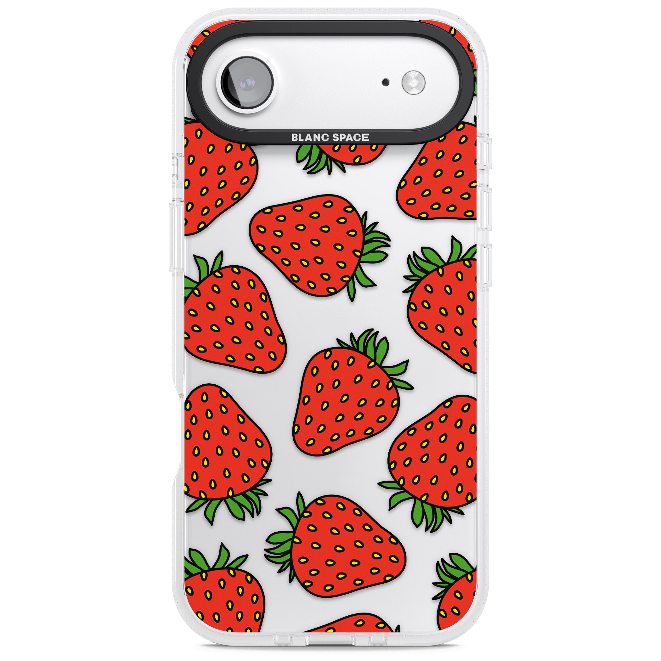 Strawberry Pattern iPhone 17 Air Impact Air Clear Phone Case