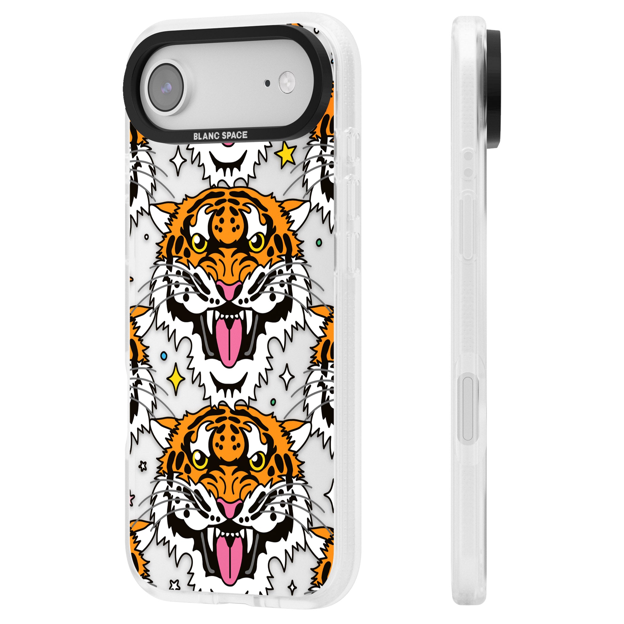 Fierce Jungle Tigers iPhone 17 Air Impact Air Clear Phone Case Side Profile