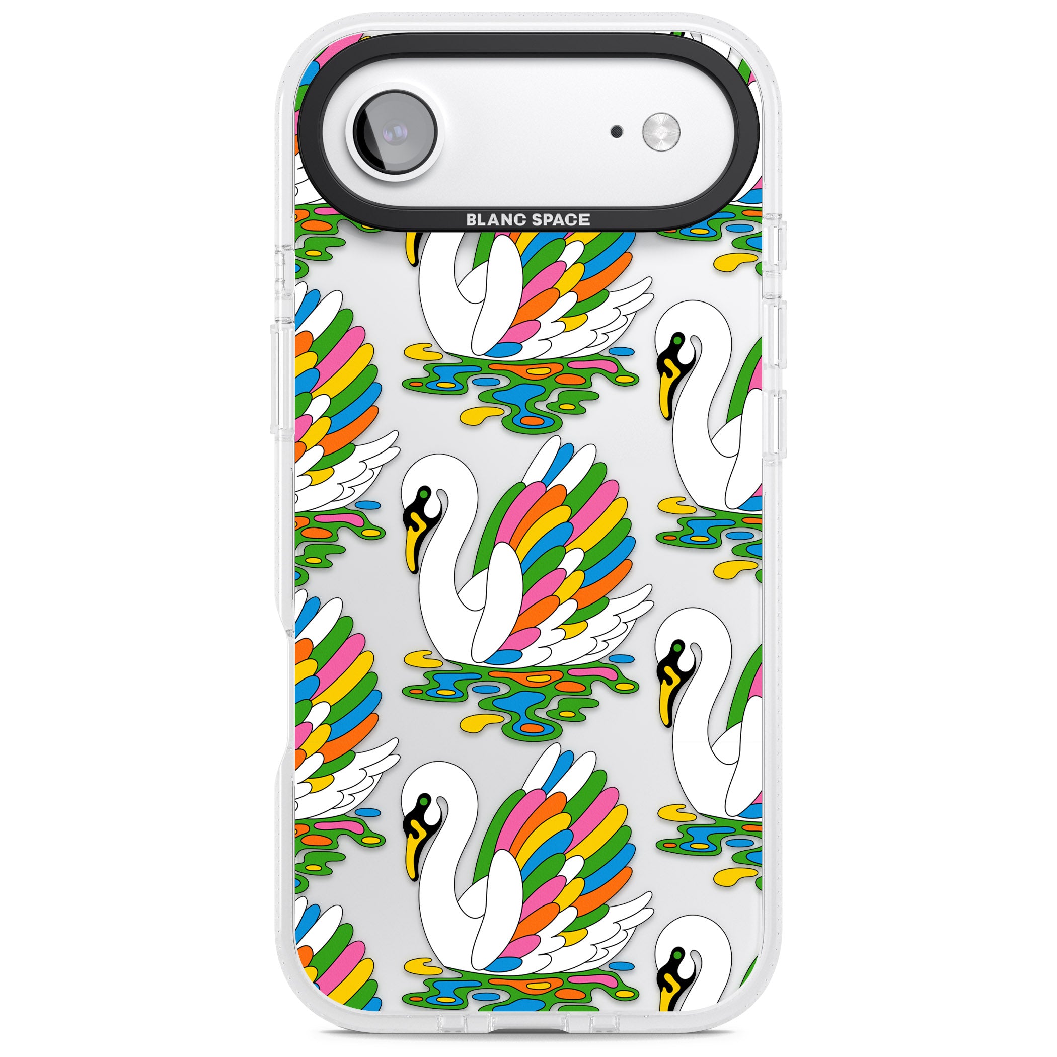 Colourful Swan Pattern iPhone 17 Air Impact Air Clear Phone Case