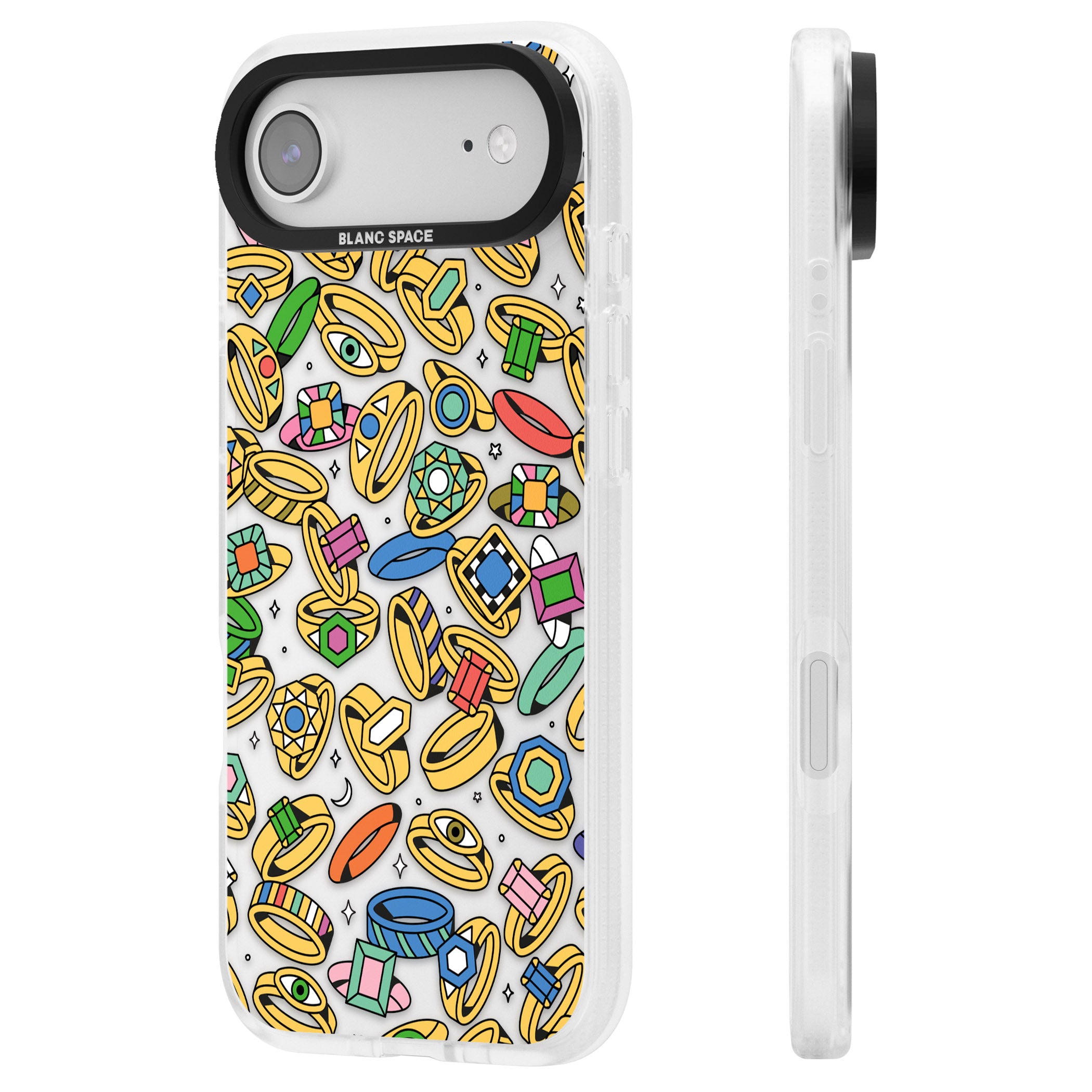 Gemstone Glitz iPhone 17 Air Impact Air Clear Phone Case Side Profile