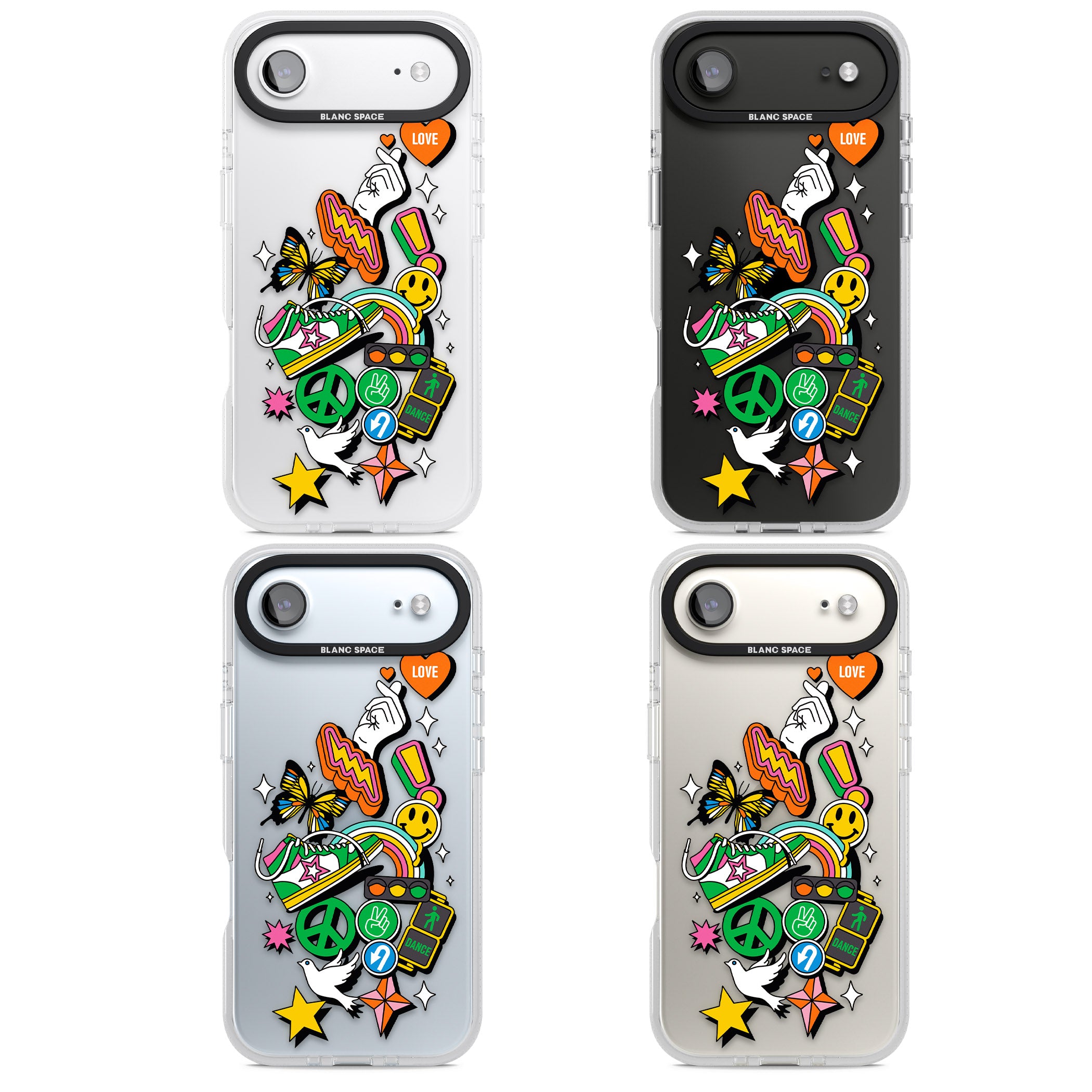 Nostalgic Sticker Collage iPhone 17 Air Impact Air Clear Phone Case APT Impact Protection
