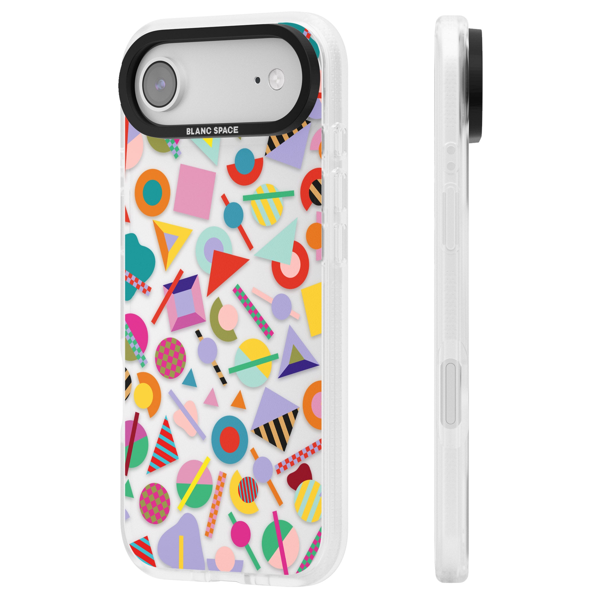 Retro Carnival Shapes iPhone 17 Air Impact Air Clear Phone Case Side Profile